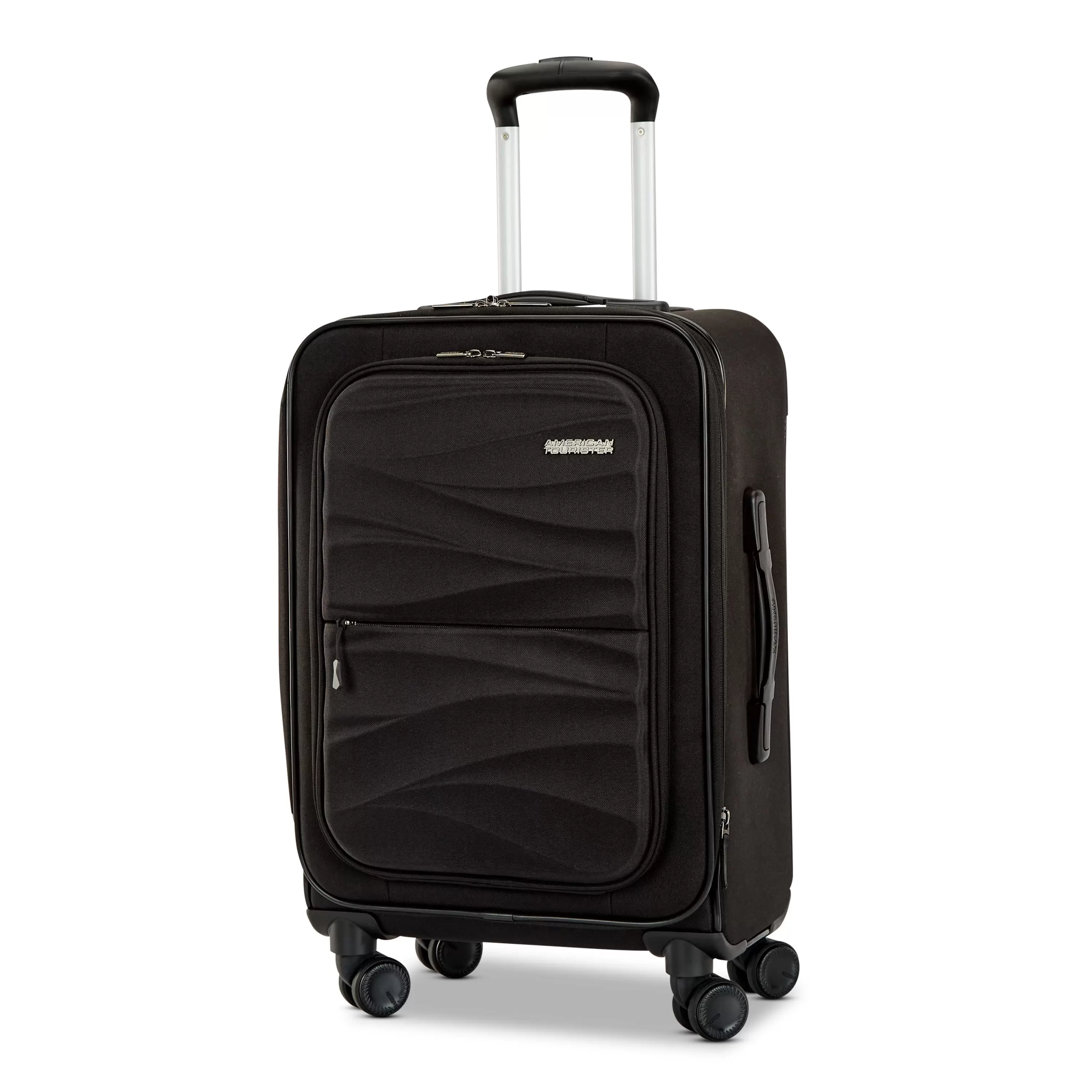 American Tourister Cascade Softside 20 Carry-on Spinner Luggage. Jet Black