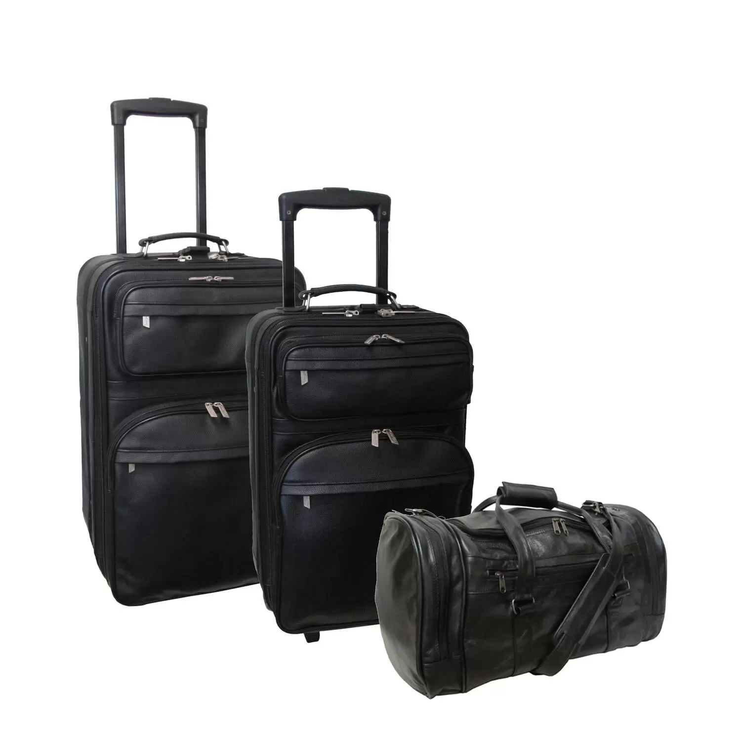 Amerileather Black Leather Three Piece Set Traveller