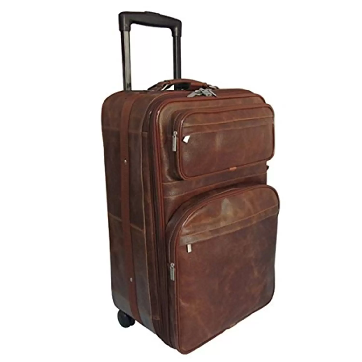 Amerileather Leather 25 Expandable Suitcase with Wheels - Amerileather - 89-4