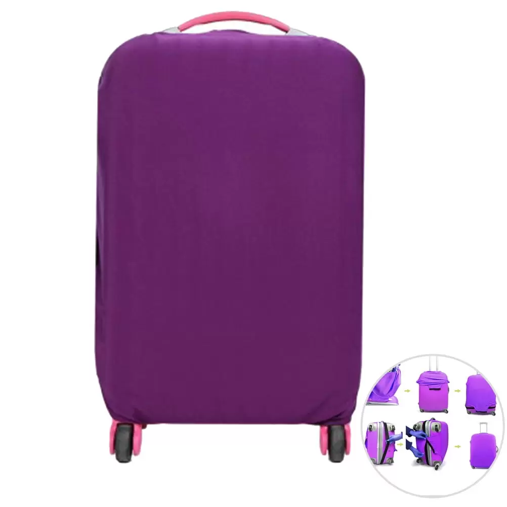 AntiGuyue Elastic Travel Luggage Cover Suitcase Trolley Case Protective Bag Dustproof Protector for 18-20 Inches (Purple)