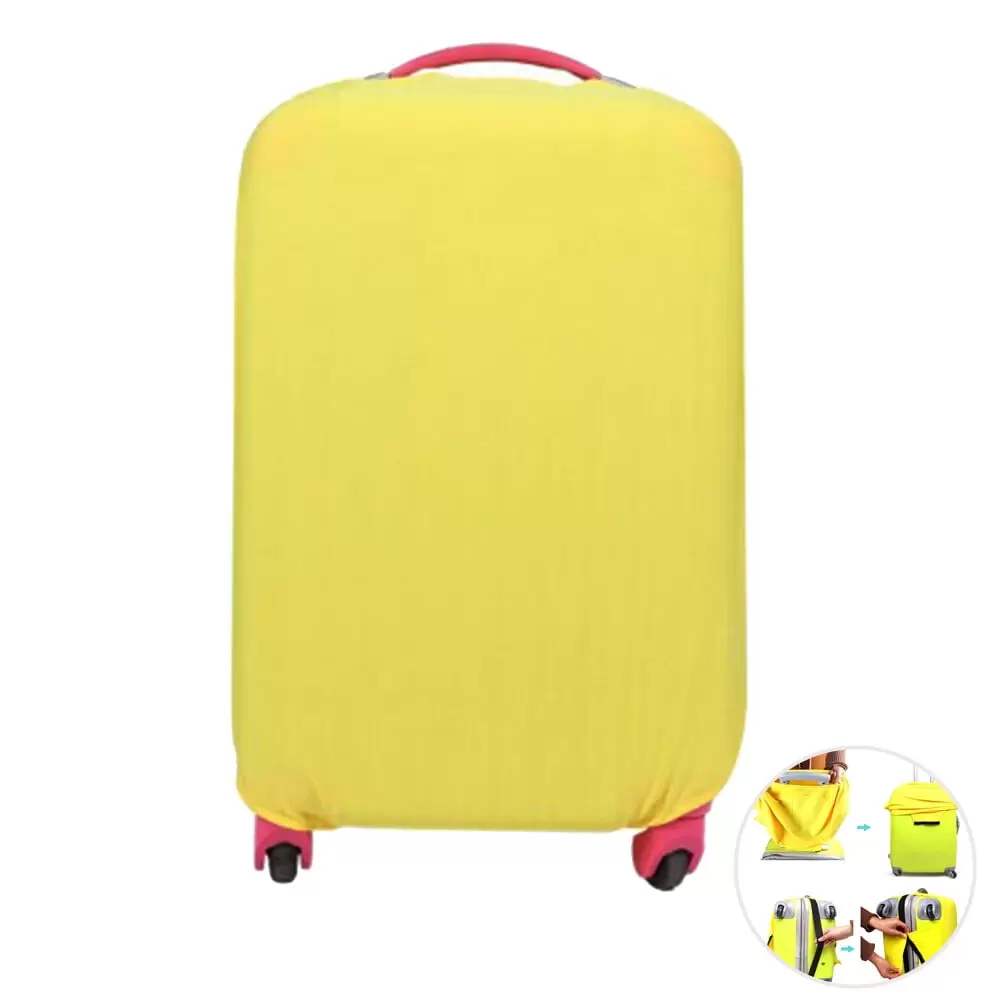 AntiGuyue Elastic Travel Luggage Cover Suitcase Trolley Case Protective Bag Dustproof Protector for 26-30 Inches (Yellow)