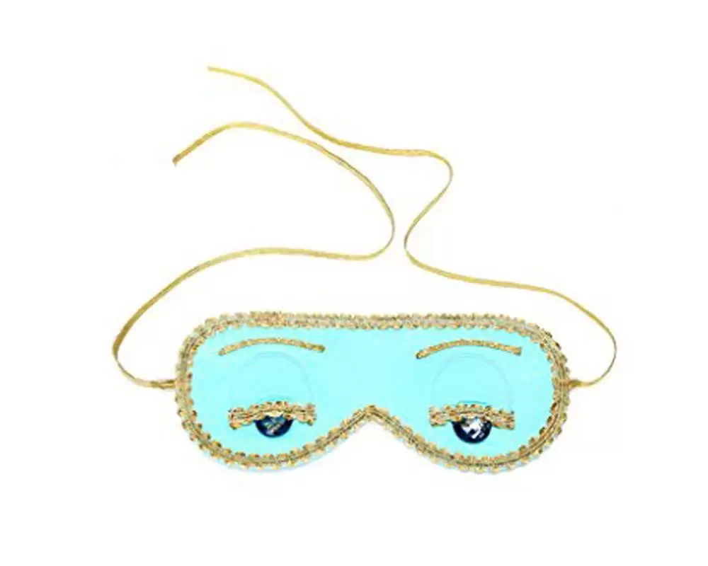 Audrey Style Silk Sleep Eye Mask in Turquoise Blue Woman Inspired by Breakfast at Tiffany's