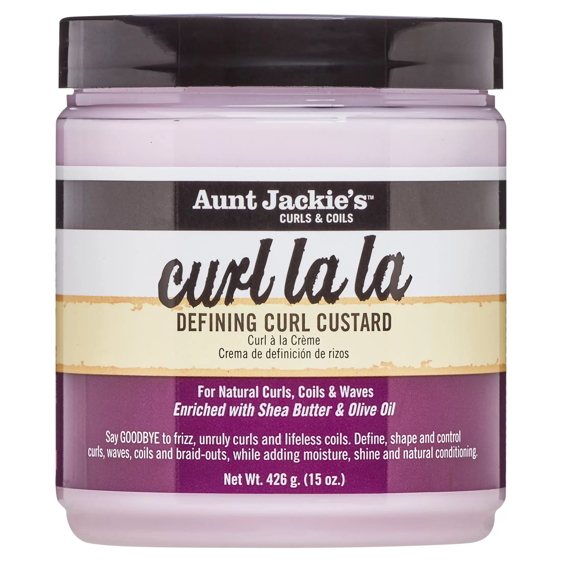 Aunt Jackie's Curl La La Moisturizing Shine Enhancing Hair Defining Custard Cream. 15 oz