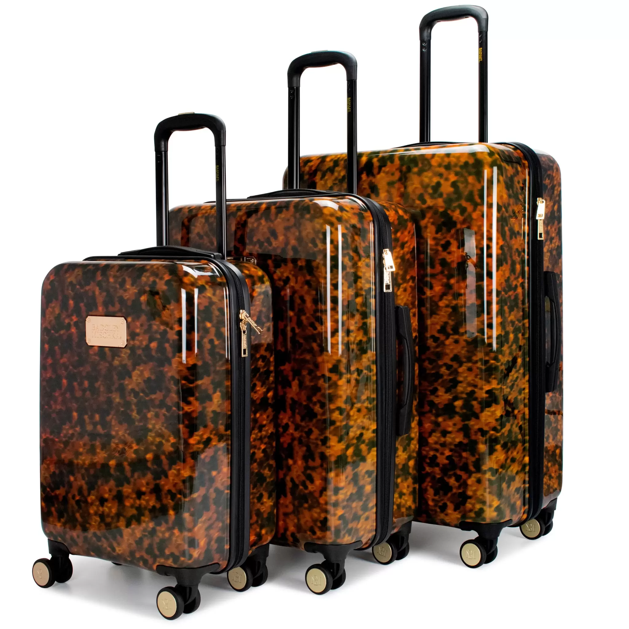 BADGLEY MISCHKA Essence Hard Spinner Luggage Set (3 Piece. Tortoise)