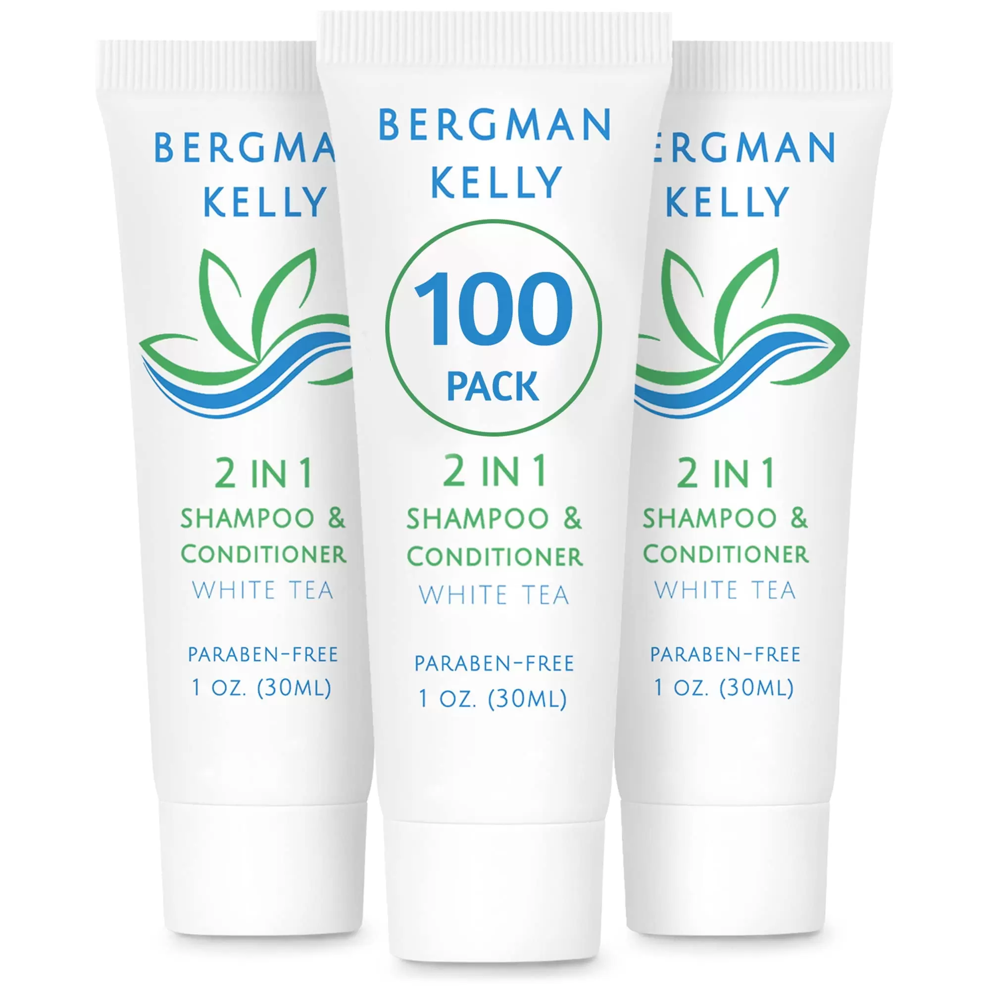 BERGMAN KELLY 1 fl oz Travel Size Shampoo & Conditioner 2-in-1. 100 Pack (US Company)