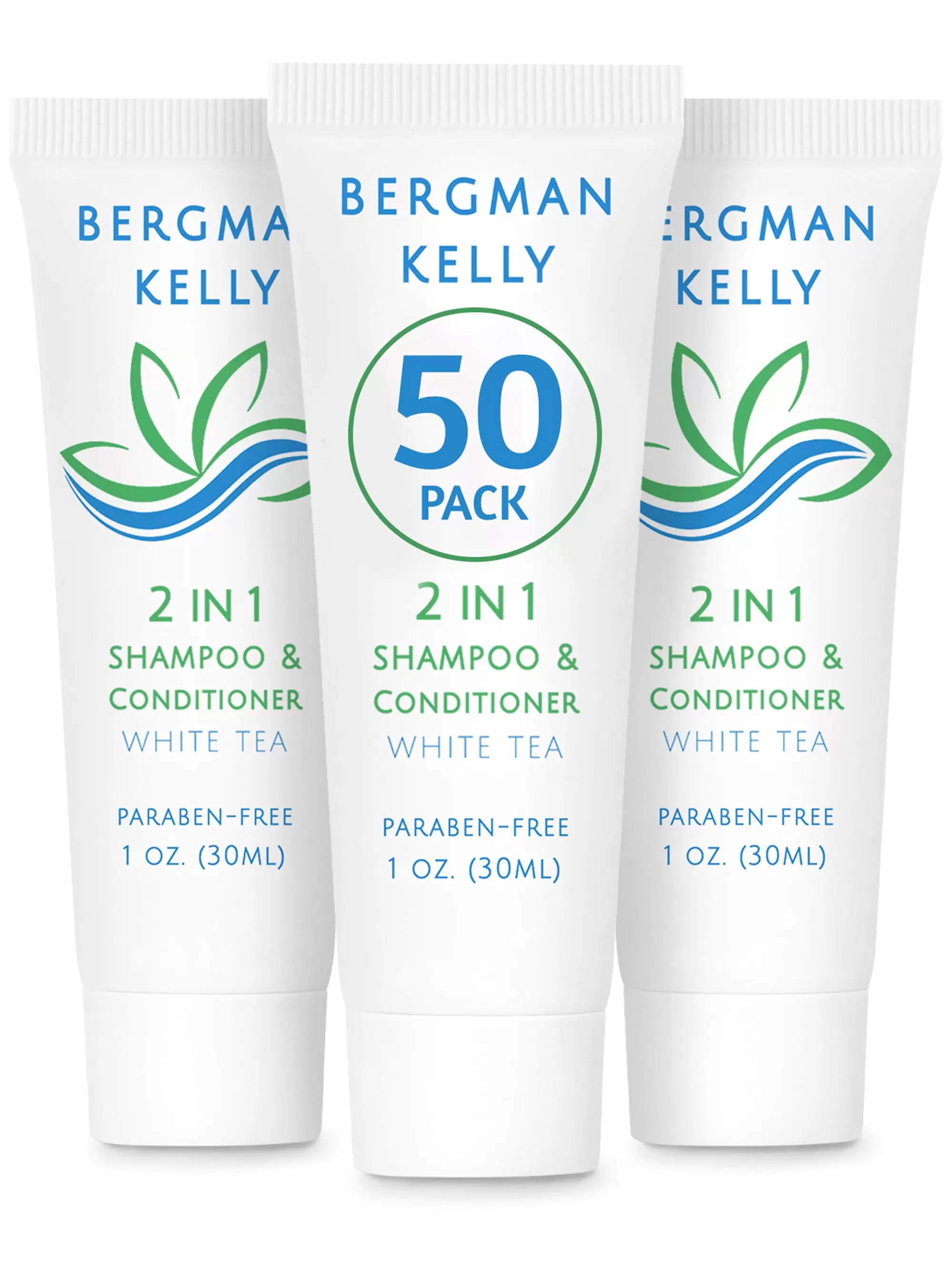 BERGMAN KELLY 1 fl oz Travel Size Shampoo & Conditioner 2-in-1. 50 Pack (US Company)