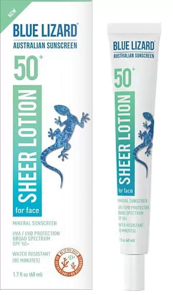 BLUE LIZARD Sheer Face Lotion - SPF 50+. 1.7 Oz