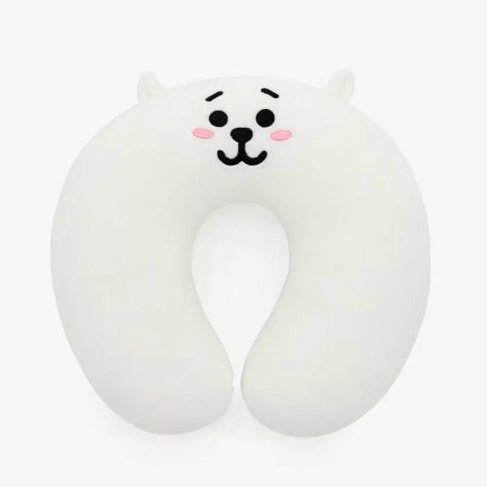 BT21 Official Character Edition Kpop BTS Emoji Travel Neck Pillow- Soft Comfortable Neck Pillow for Travel Office and Home (RJ)