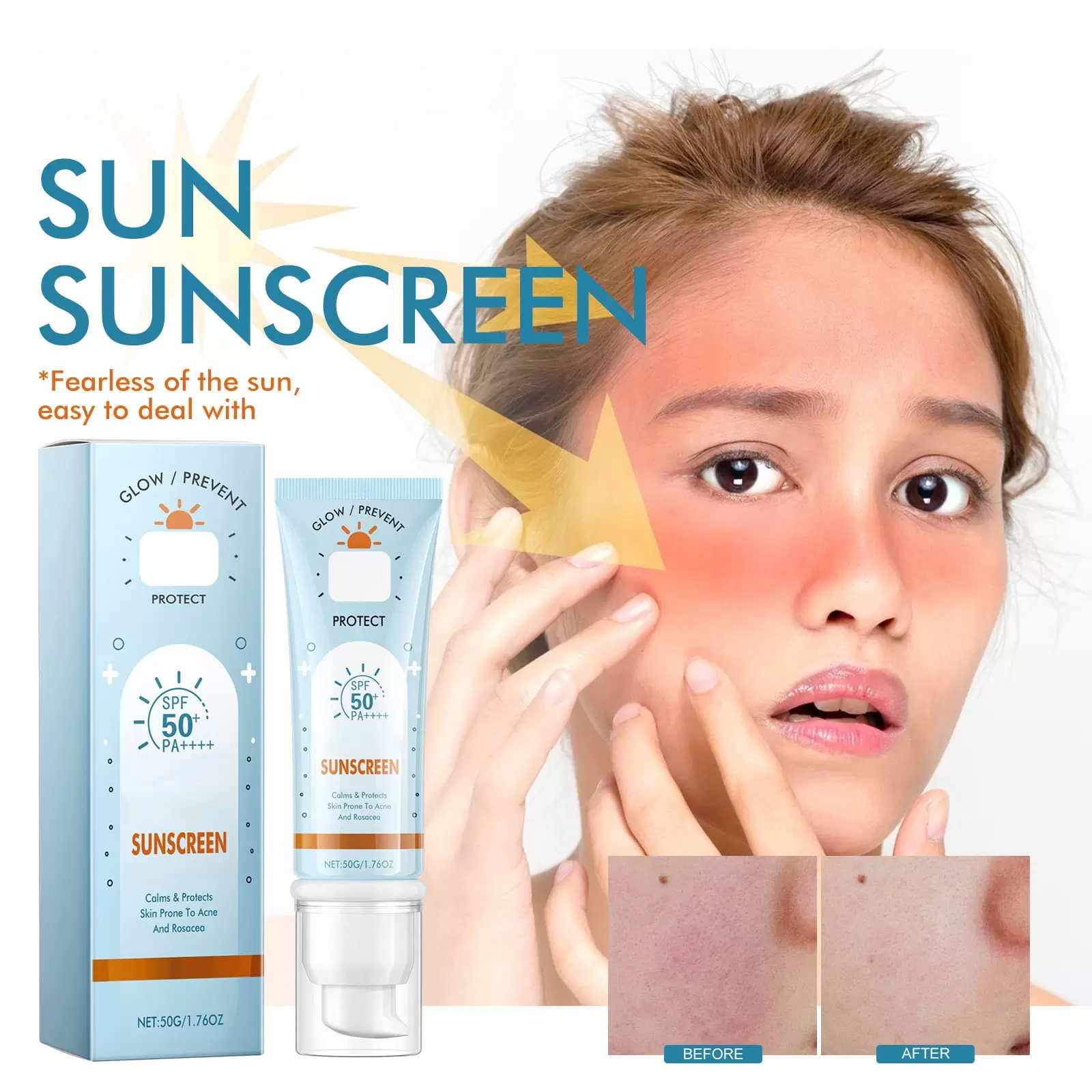 BYB Clear Face Sunscreen 50 Hydrating Sun Face Sunscreen Leaves No Sticky Feeling Travel Size Sunscreen Against UVA And