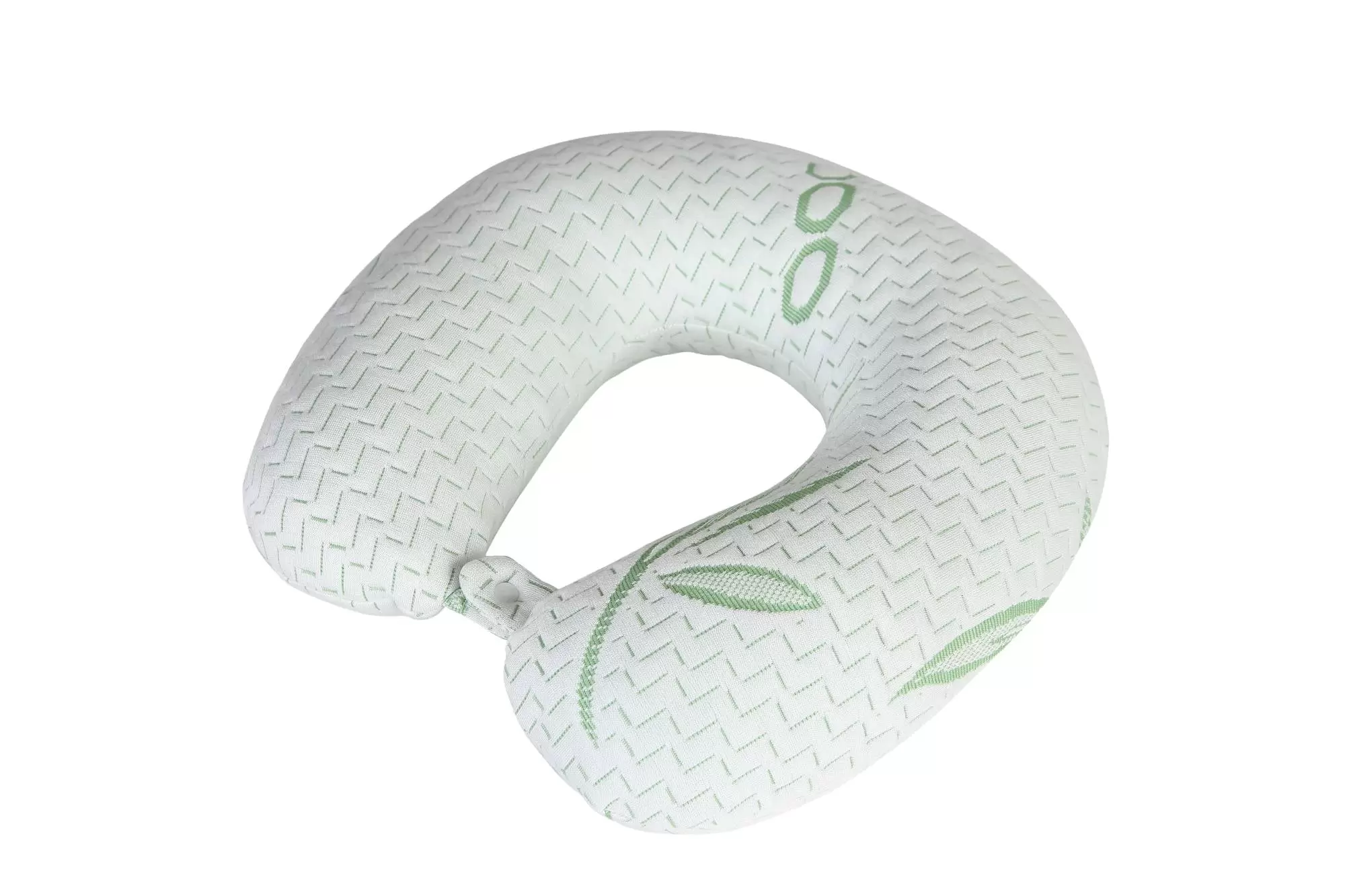 Bamboo Neck Travel Pillow - Machine Washable Cover. Ergonomically Designed. Hypoallergenic. Memory Foam Pillow