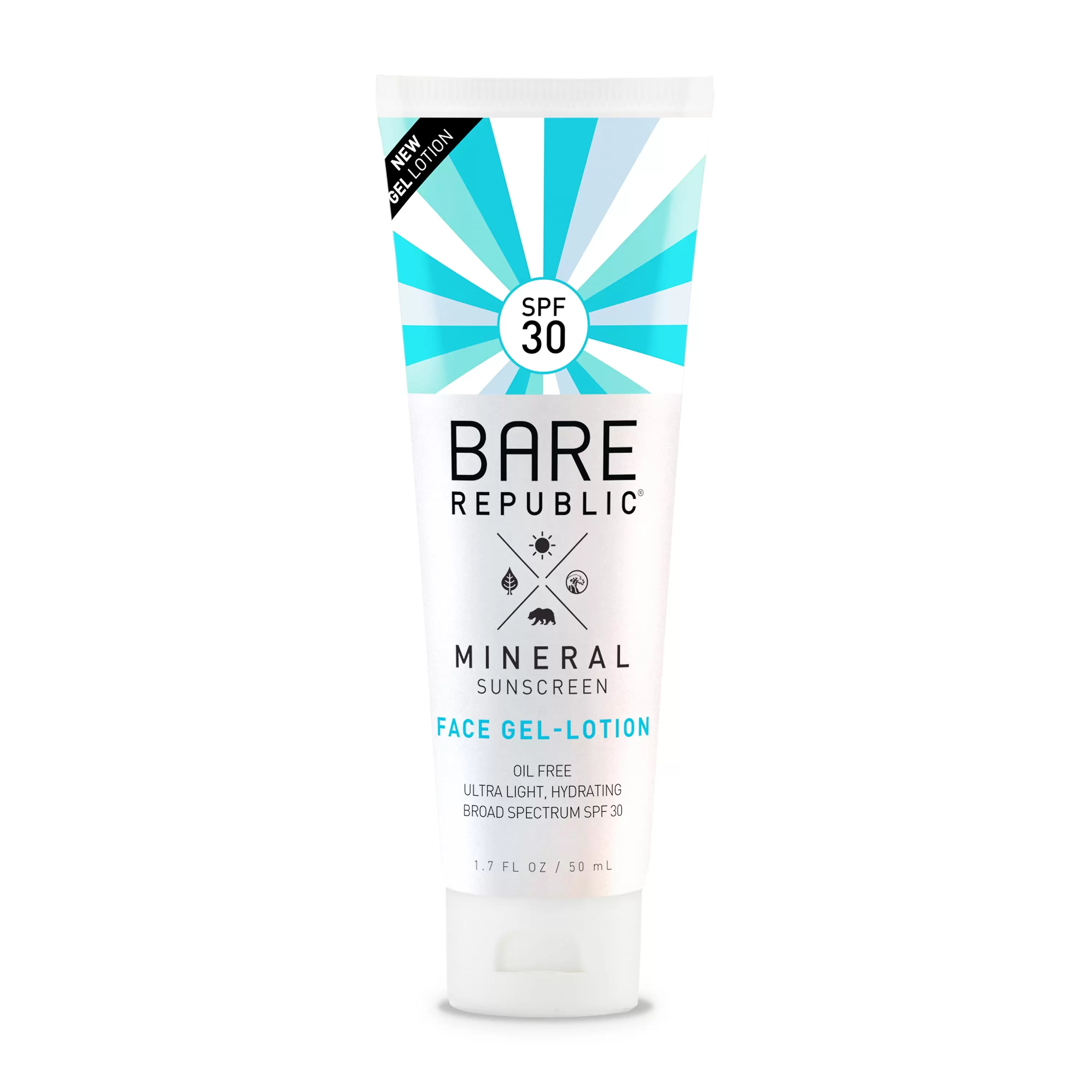 Bare Republic Mineral SPF 30 Sunscreen Face Gel-Lotion. Fragrance Free. 1.7 fl oz