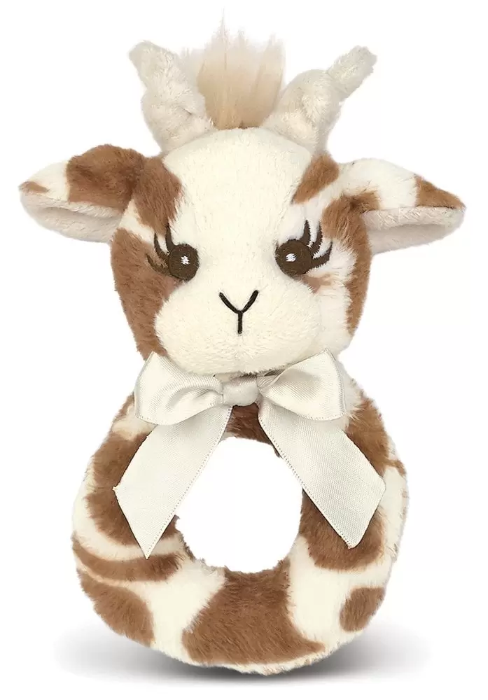 Bearington Baby Lil' Patches. 5.5 Inch Giraffe Plush Stuffed Animal Baby Rattle. Newborn Toys. Giraffe Baby Stuff