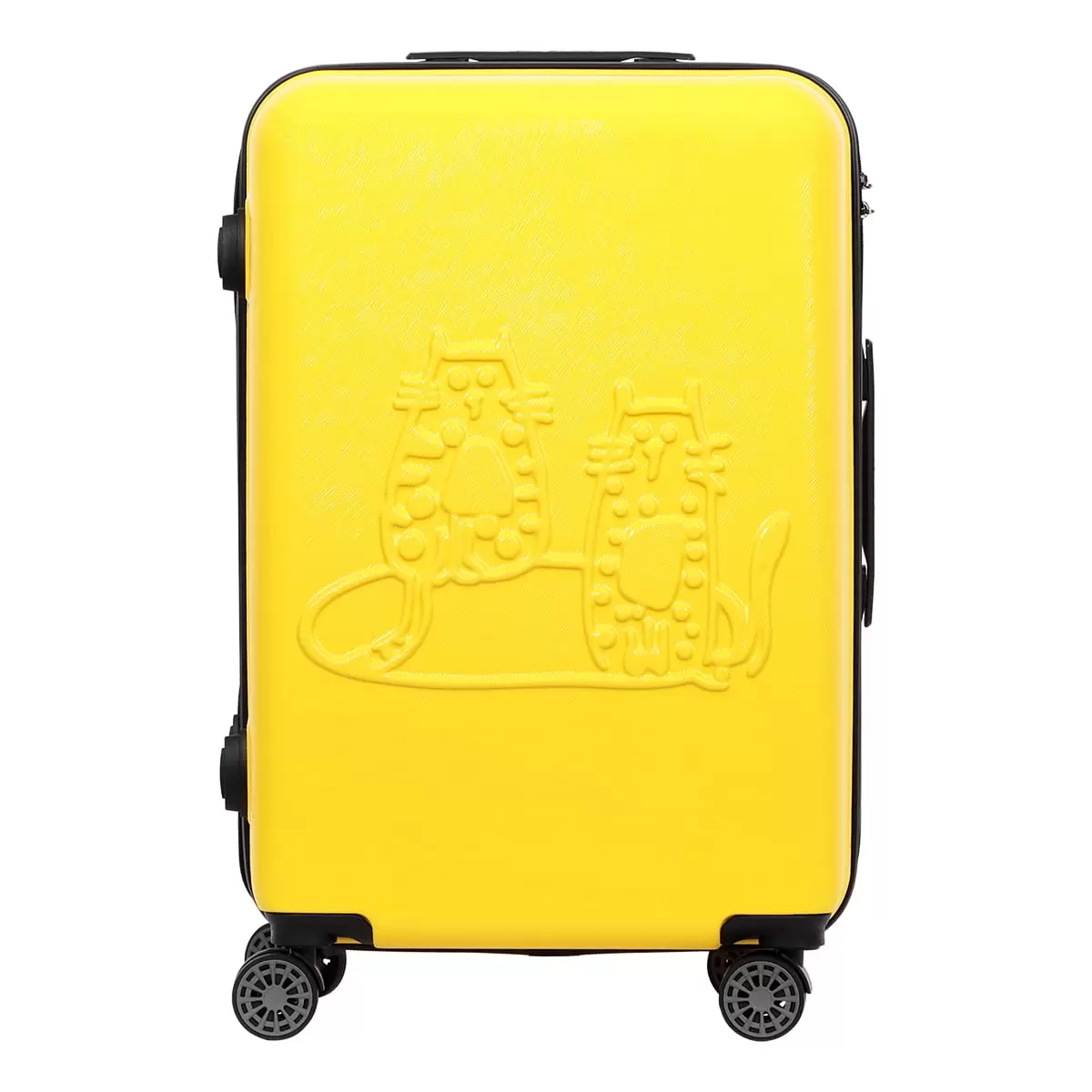 Biggdesign Cats Carry On Luggage. Yellow. Small