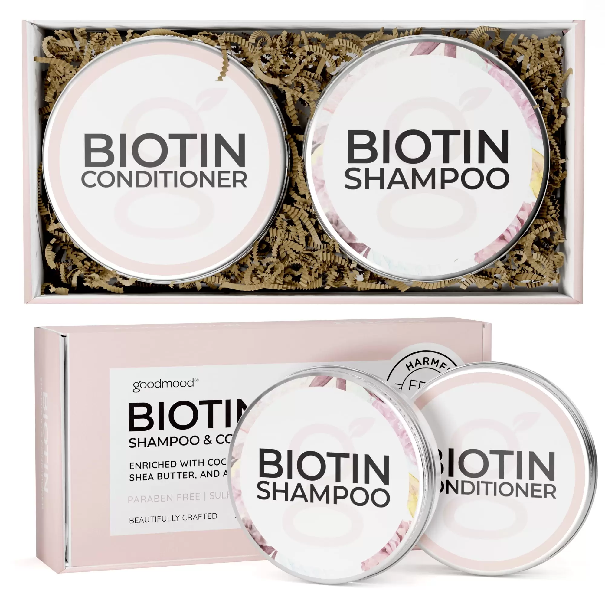 Biotin Shampoo and Conditioner Bars Set. Solid Shampoo and Conditioner with Biotin. Travel Friendly Shampoo and Conditioner for Hair with Biotin