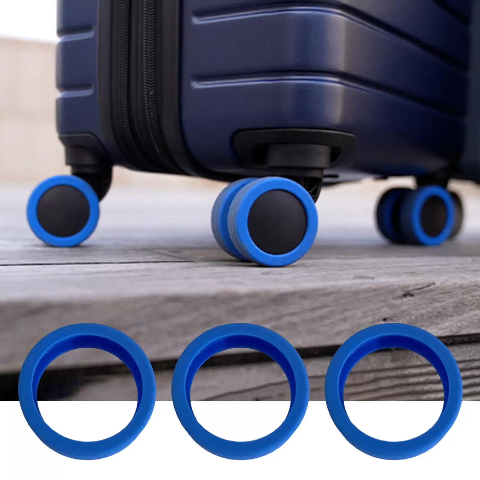 Biplut 8Pcs/Set Luggage Suitcase Wheels Cover Reduce Noise Carry on Luggage Wheels Cover for Most 8-spinner Wheels Luggage (Mix Color.8pcs)