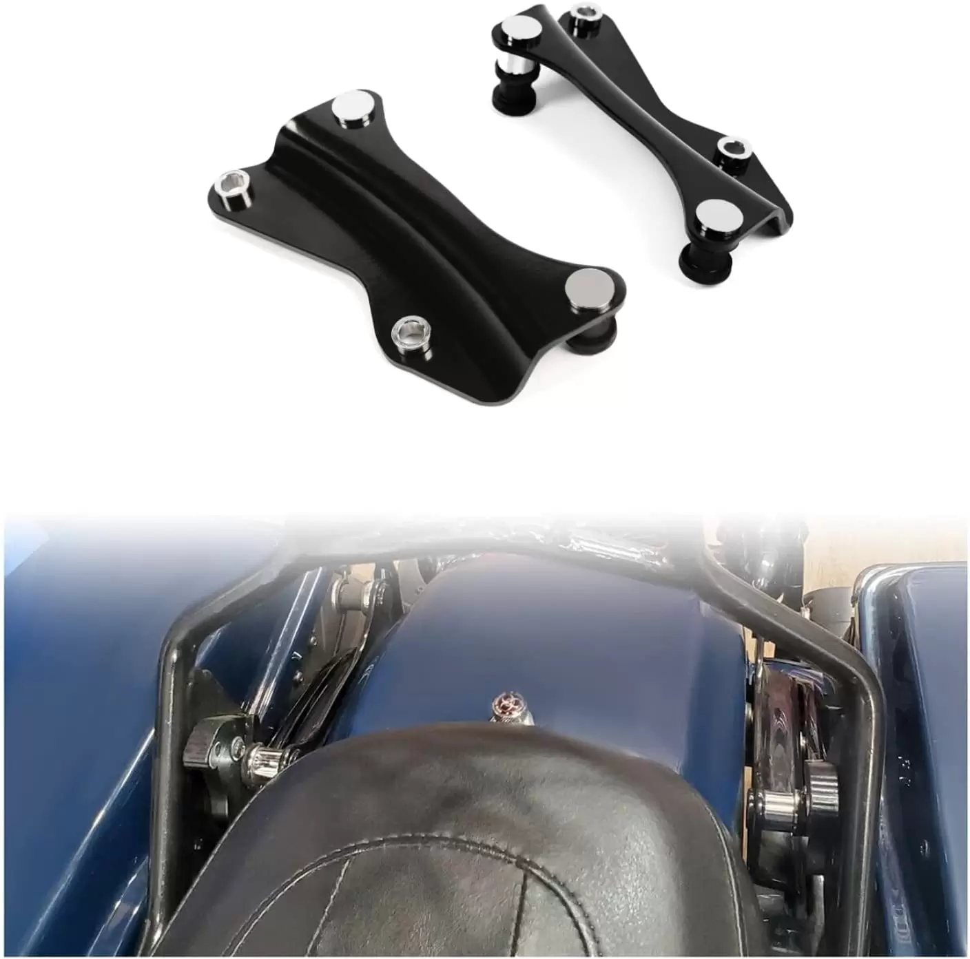 Black 4 Point Docking Hardware Kit Steel Luggage Rack Fit For Harley Electra Glide Road Glide 14-19