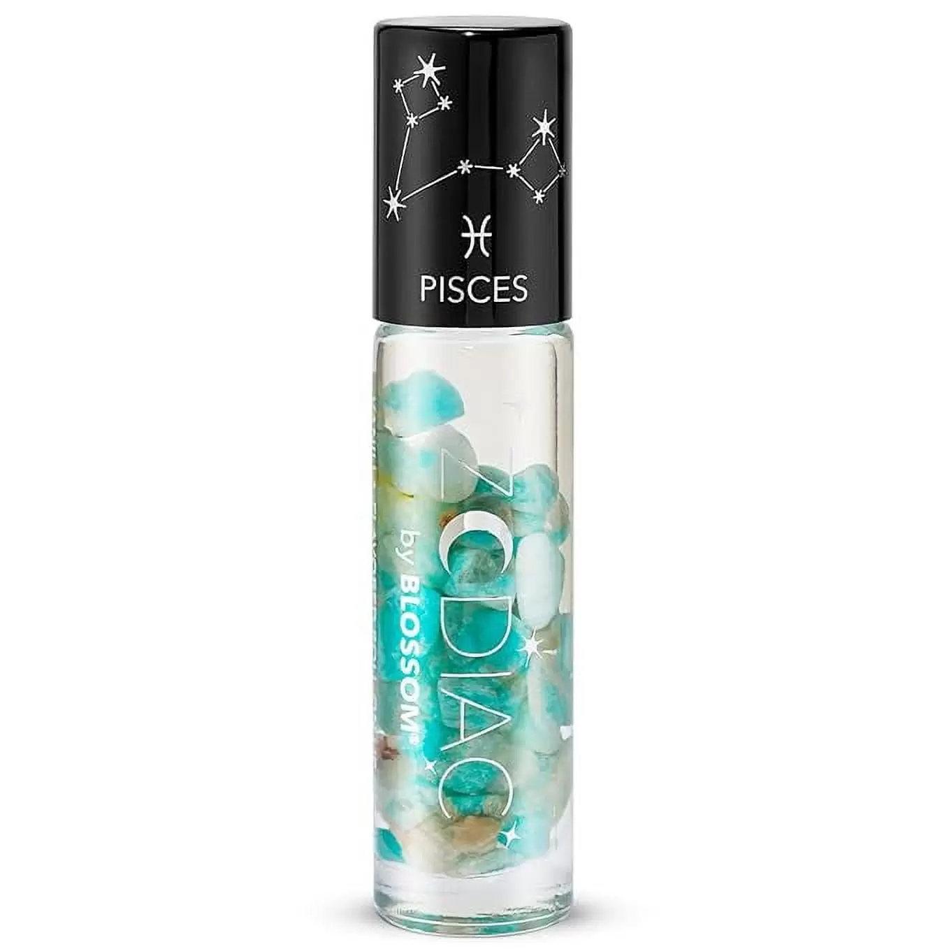 Blossom Zodiac Sign Vanilla Scented Moisturizing Roll-On Lip Gloss with Crystals. Made in USA. 0.20 fl. oz./5.9ml. Pisces