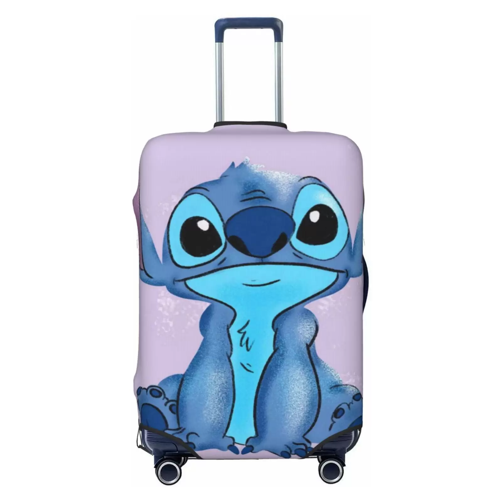 Blue Lilo Stitch Protective Suitcase Cover Elastic Travel Luggage Cover Organizers Fits Small