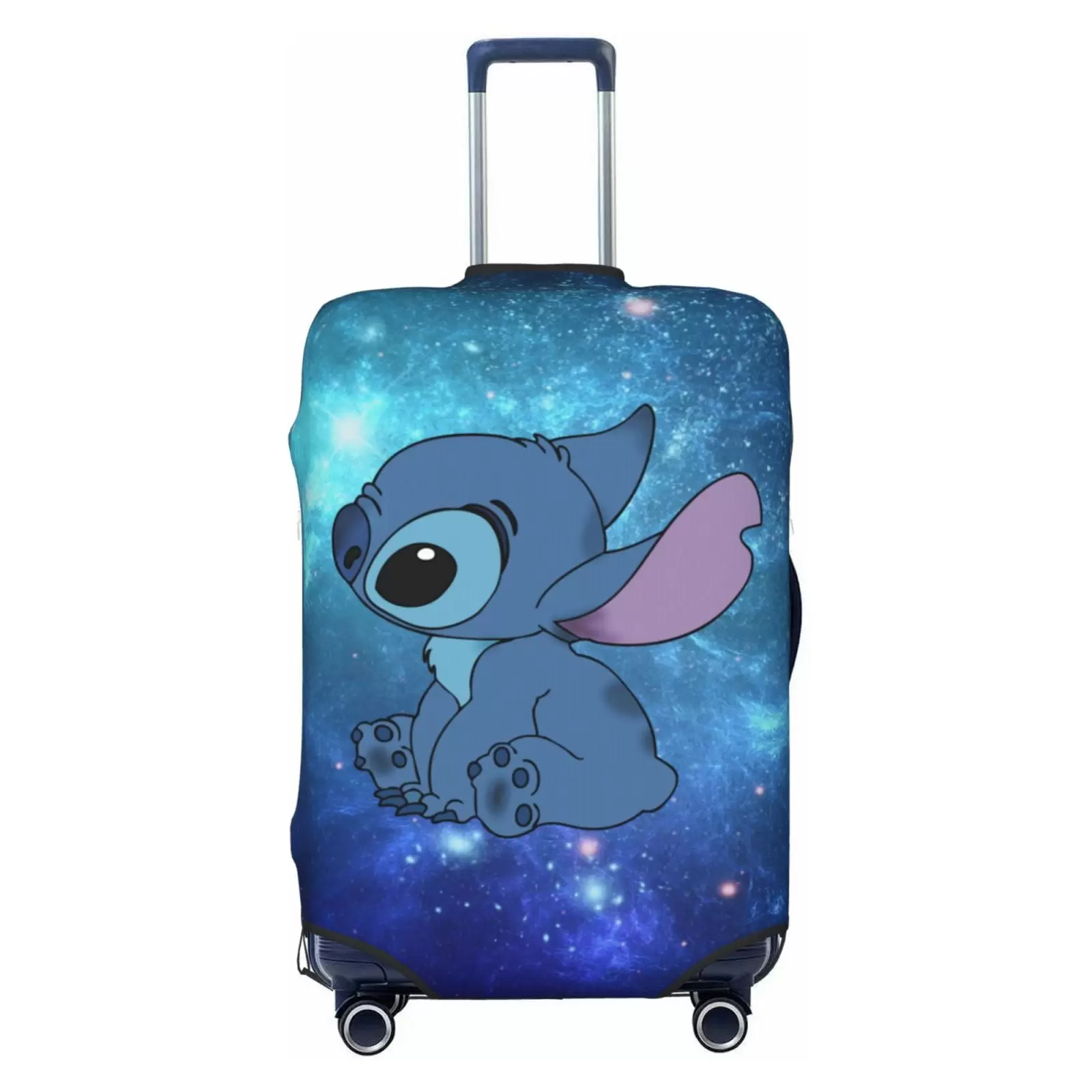 Blue Stitch Kawaii Protective Suitcase Cover Elastic Travel Luggage Cover Organizers Fits Small