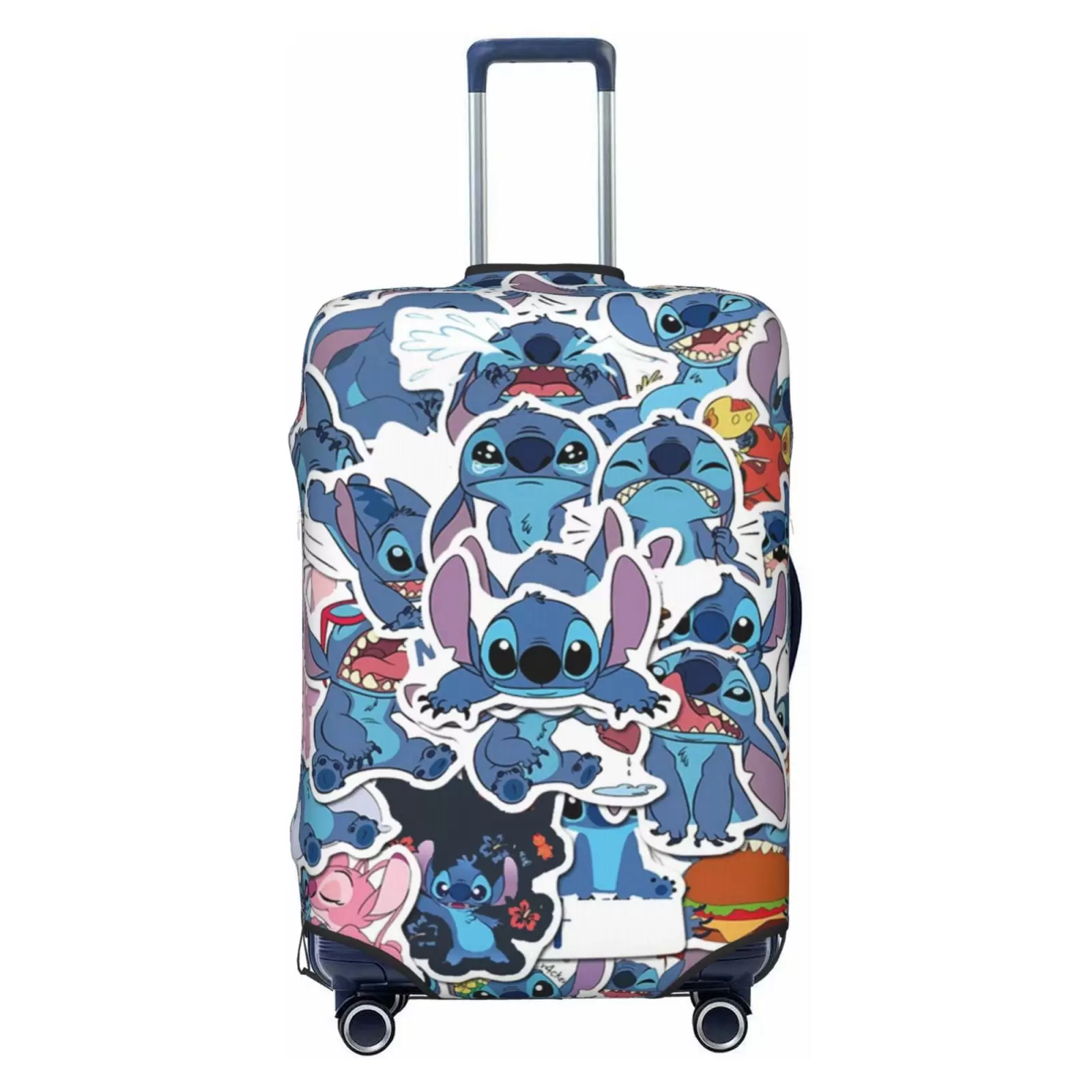 Blue Stitch Protective Suitcase Cover Elastic Travel Luggage Cover Organizers Fits Small