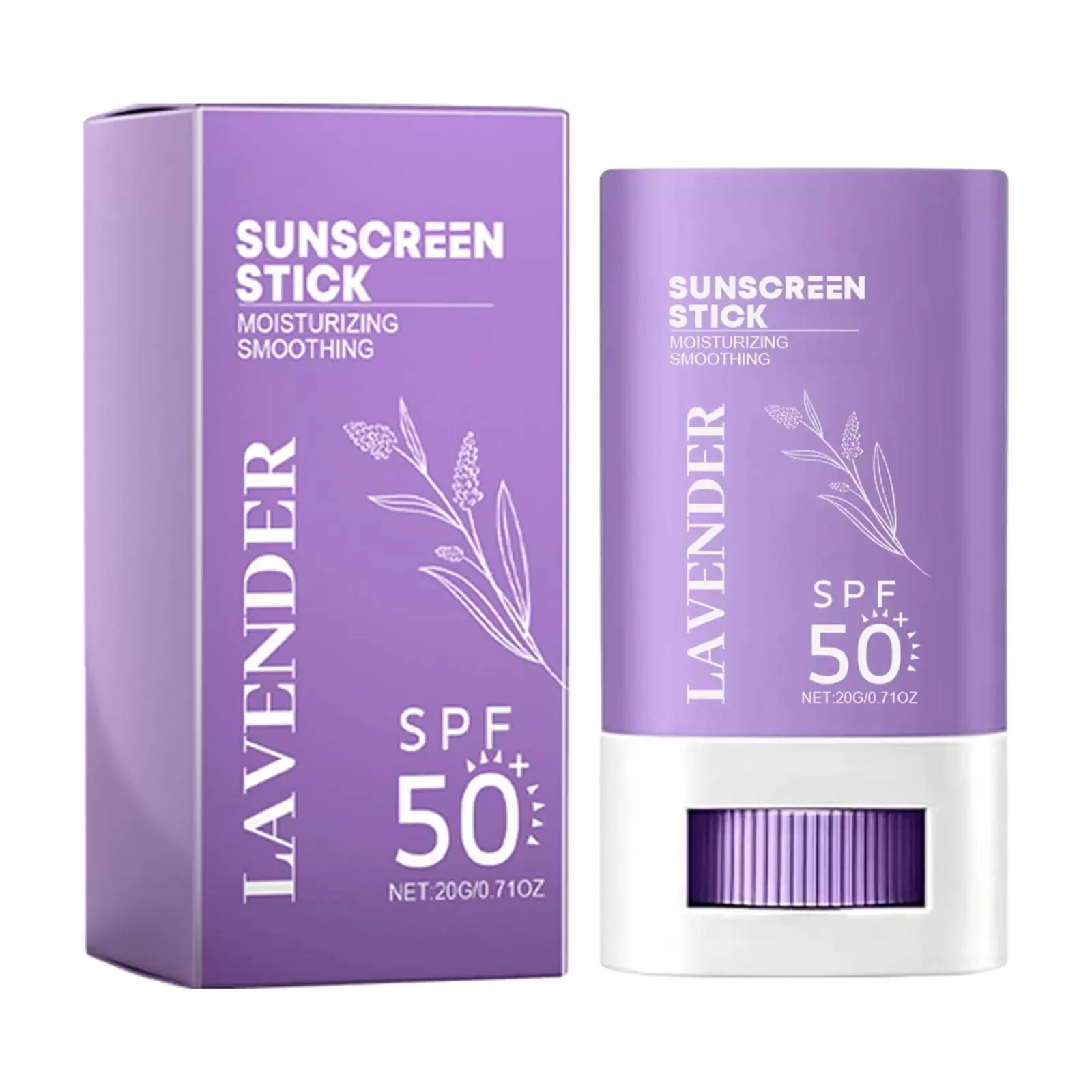 Blueek Lavender SPF 50+ face sunscreen stick. UVA/UVB Protection & Water Resistant with Residue-Free. No-Mess Application.15g