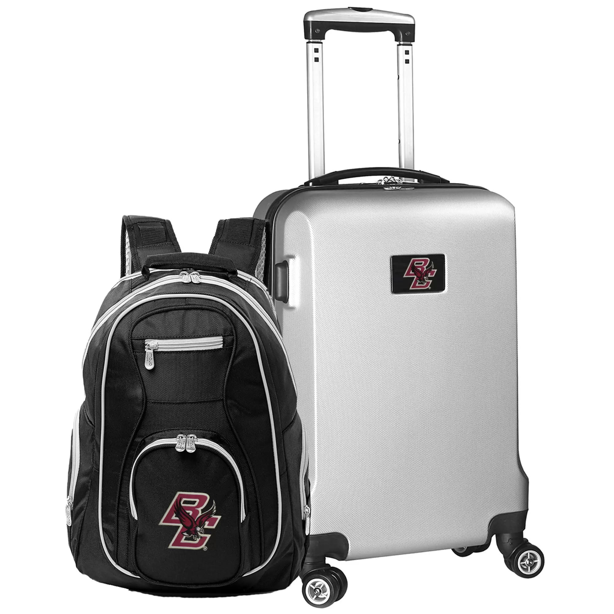 Boston College Eagles Deluxe 2-Piece Backpack and Carry-On Set - Silver