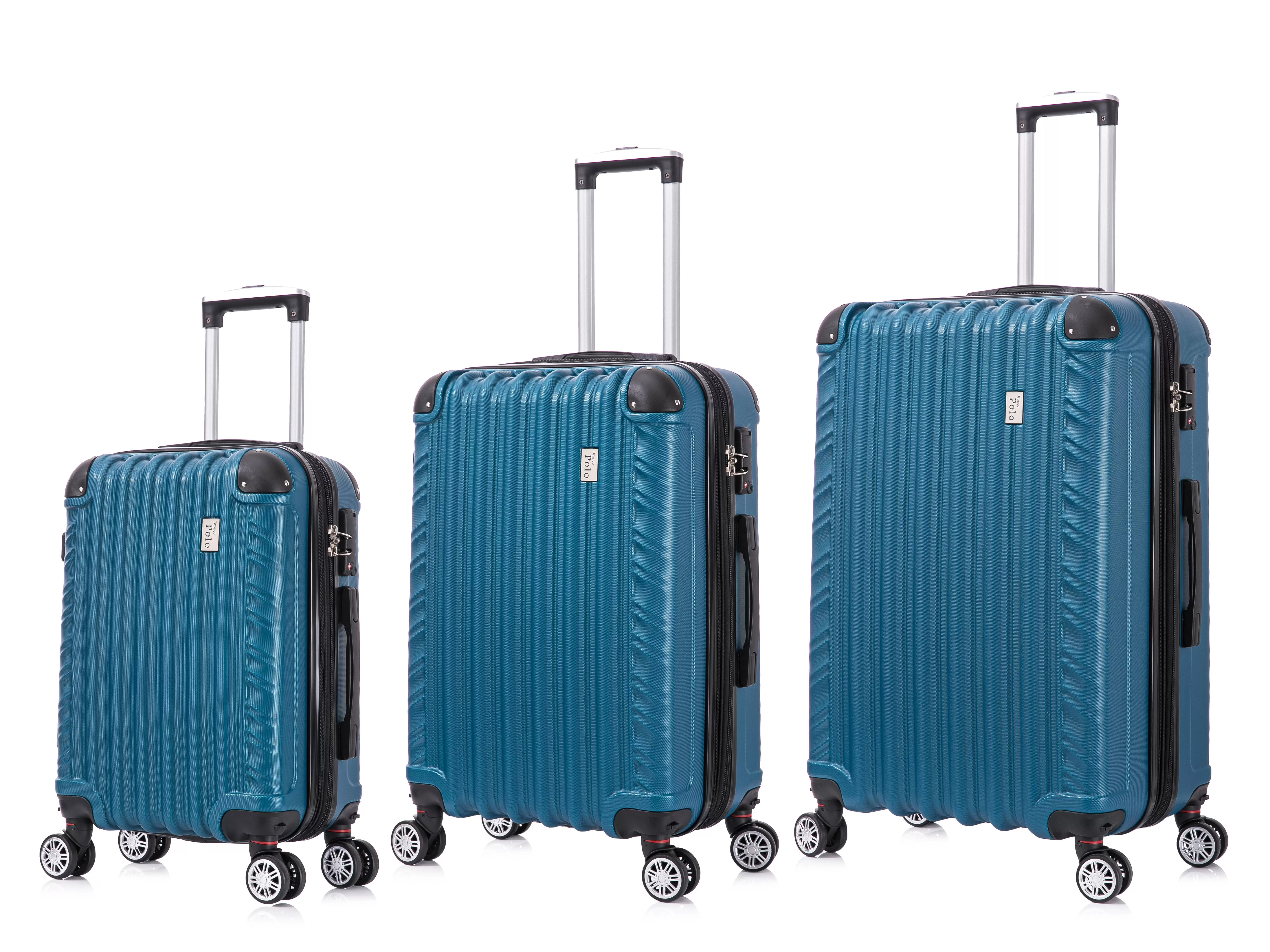 Bronco Polo Luggage Maletas Bag suitecase 3 pcs Blue Capri