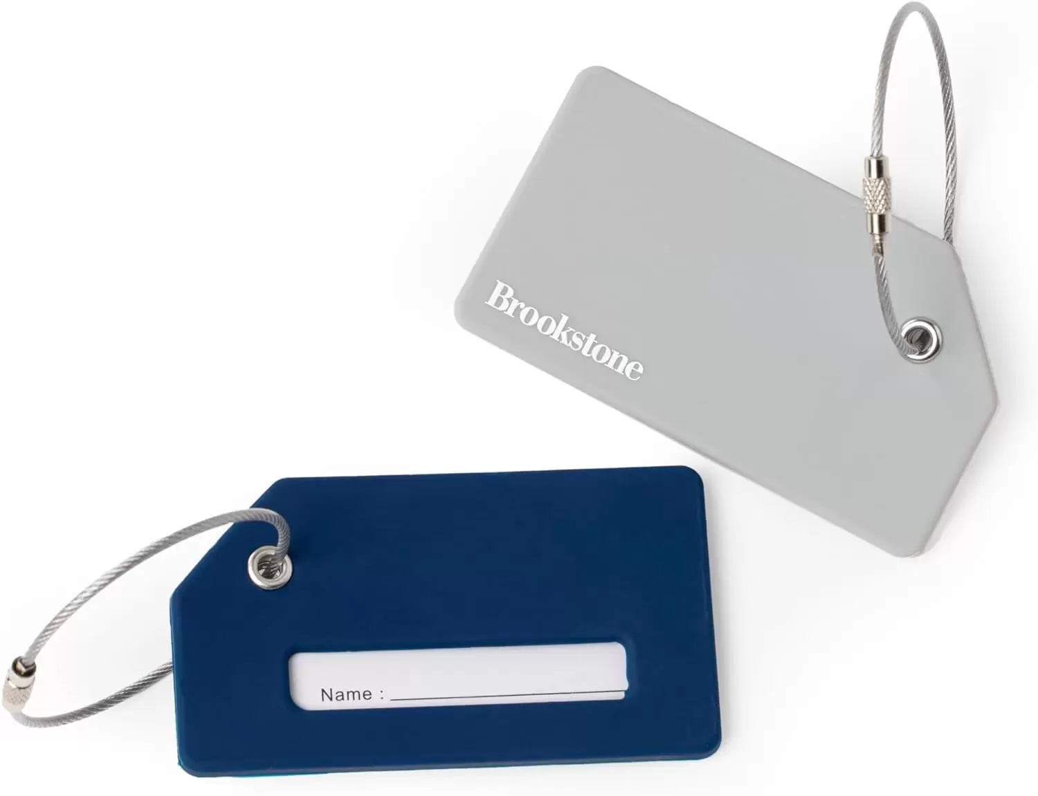 Brookstone Luggage Tag - 2 Pack Silicone Travel Suitcase Tag with Name Card