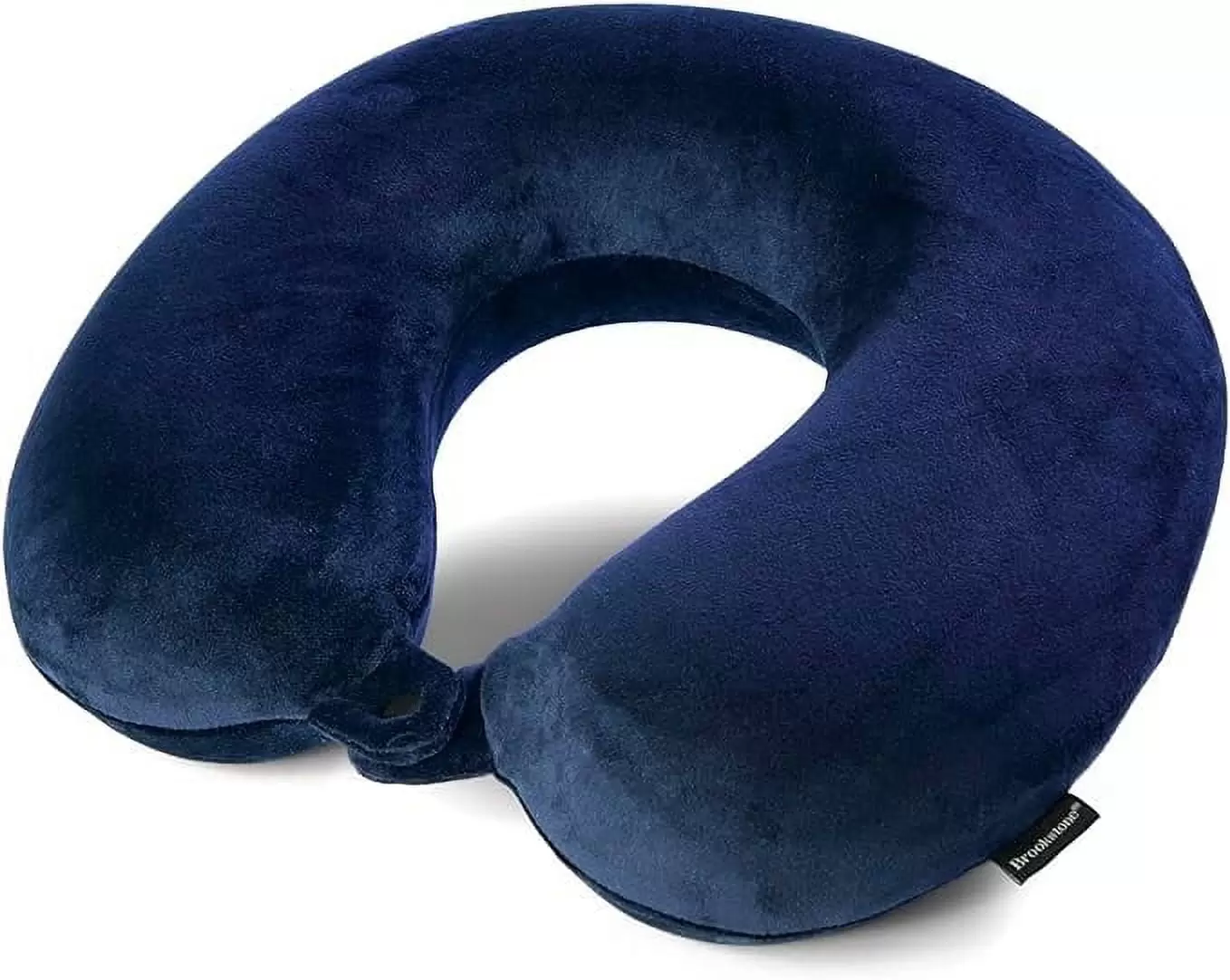 Brookstone Memory Foam Travel Neck Pillow for Vacations. Airplanes. Trains. Buses. and Cars