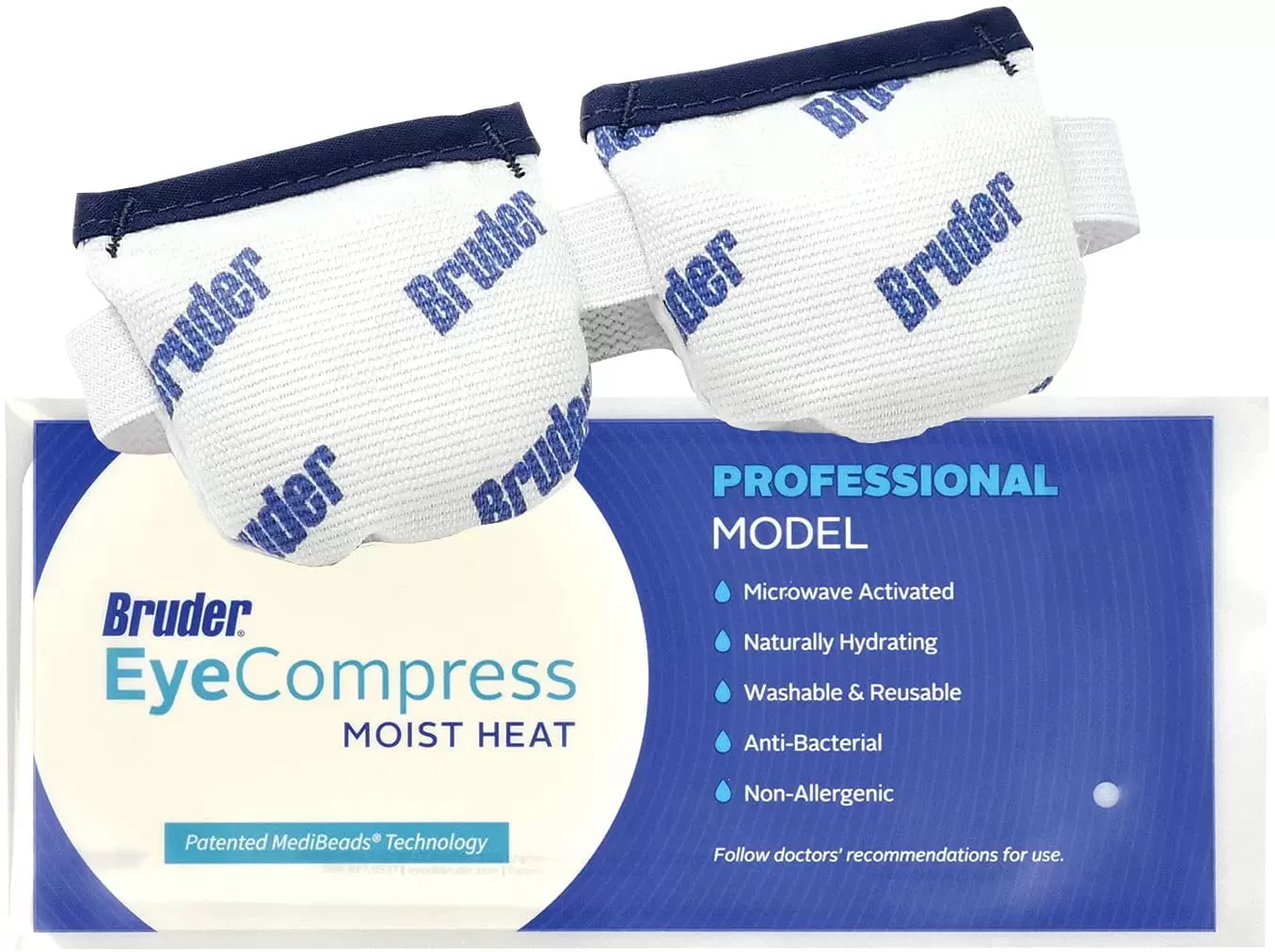 Bruder Moist Heat Eye Compress | Microwave Activated | Fast Acting and Effective Relief for Dry Eye and Other Eye Irritation