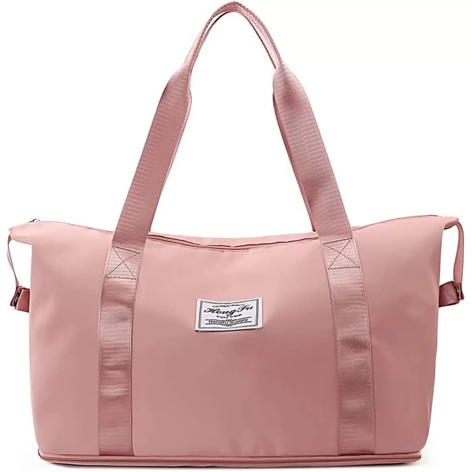 Burufy Portable Travel Duffle Bag. Waterproof Bag for Travel .Weekender Overnight Bags for Women.Pink