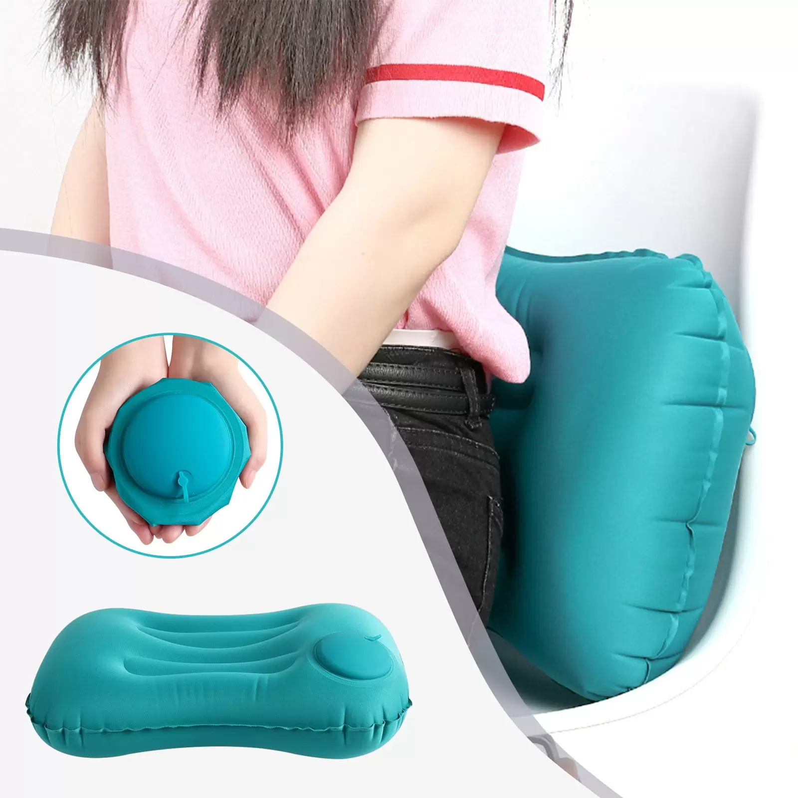 CELNNCOE Compression Inflatable Camping Pillows. Camping Inflatable Pillows. Multipurpose Camping Pillows For Sleeping. Lumbar Support(Green).Camping Accessories