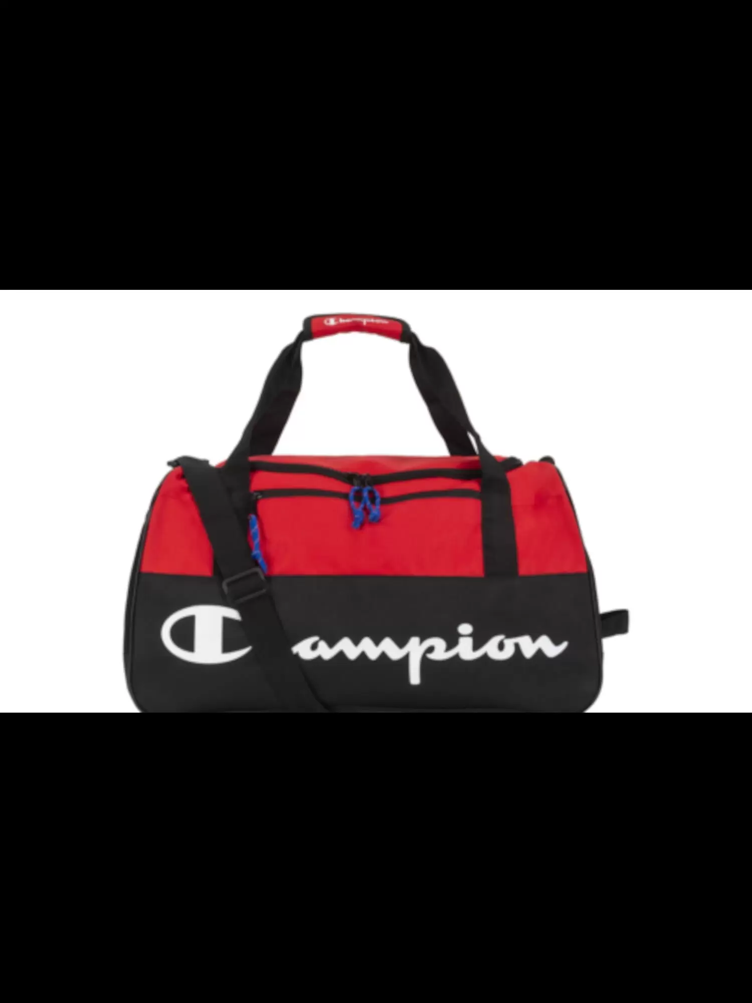 CHAMPION Women's Red Utility Embroidered Polyester Mesh Color Block Logo Graphic Adjustable Strap Duffle & Weekend Bag