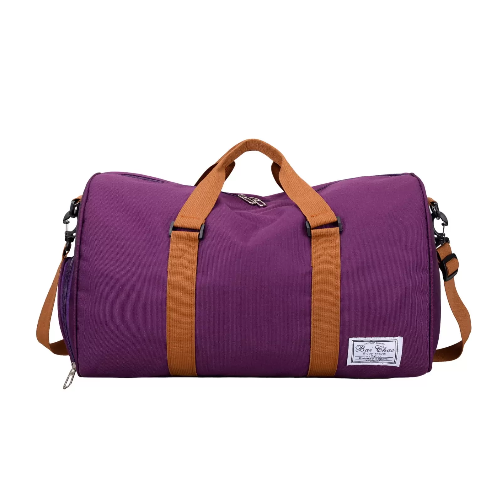 COFEST Foldable Travel Duffel Bag Tote Carry On Luggage Sport Duffle Week-Ender Overnight For Women And Girls Purple