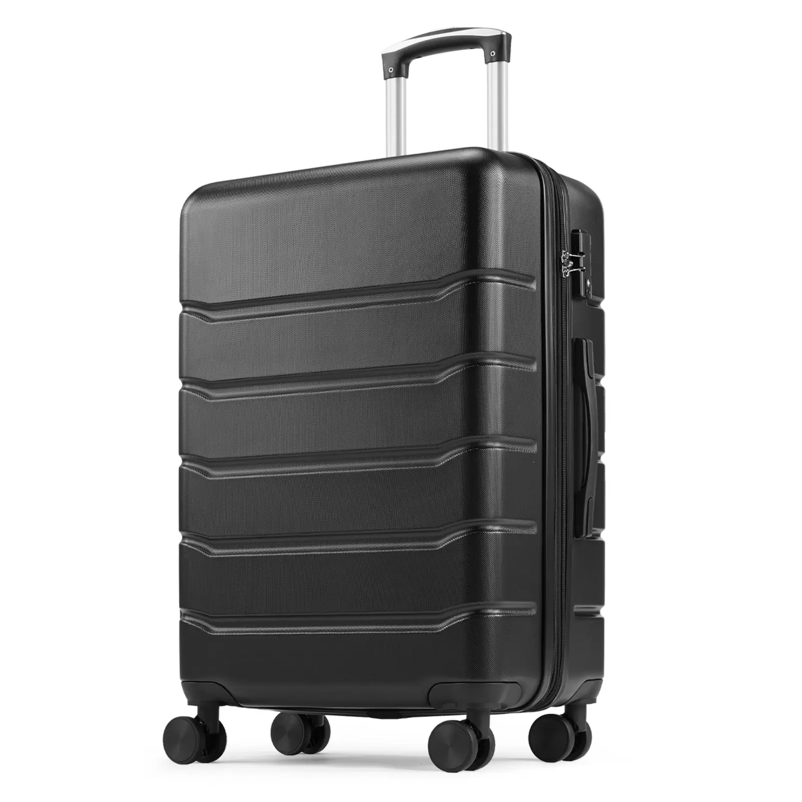 CONCETTA 20 Carry-on Luggage Hardside Suitcase with Spinner Wheels and TSA Lock. Black