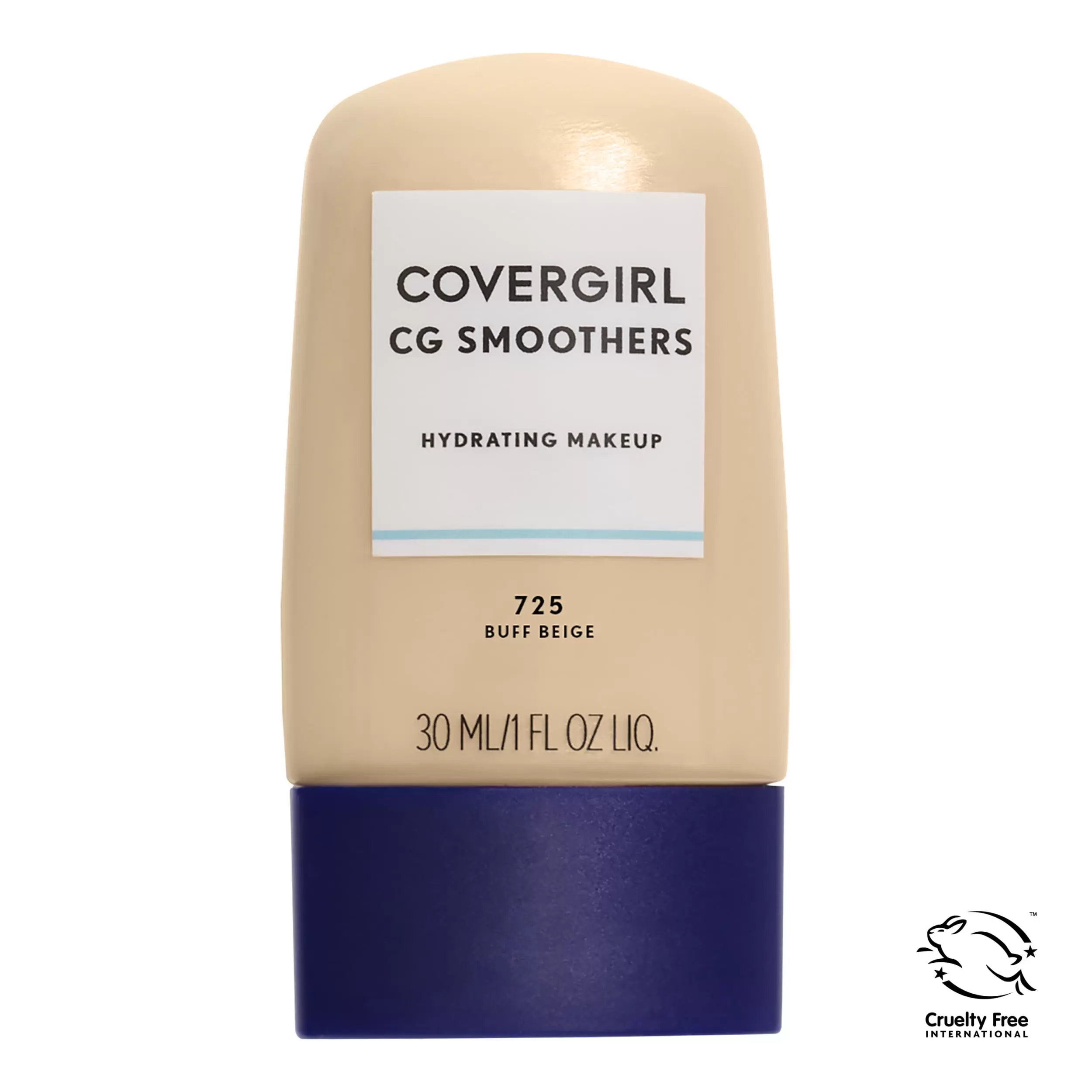 COVERGIRL Smoothers Hydrating Foundation. 725 Buff Beige. 1 fl oz. Hydrating Foundation. Cruelty Free Foundation. Liquid Foundation. Cream Foundation. Moisturizing Foundation