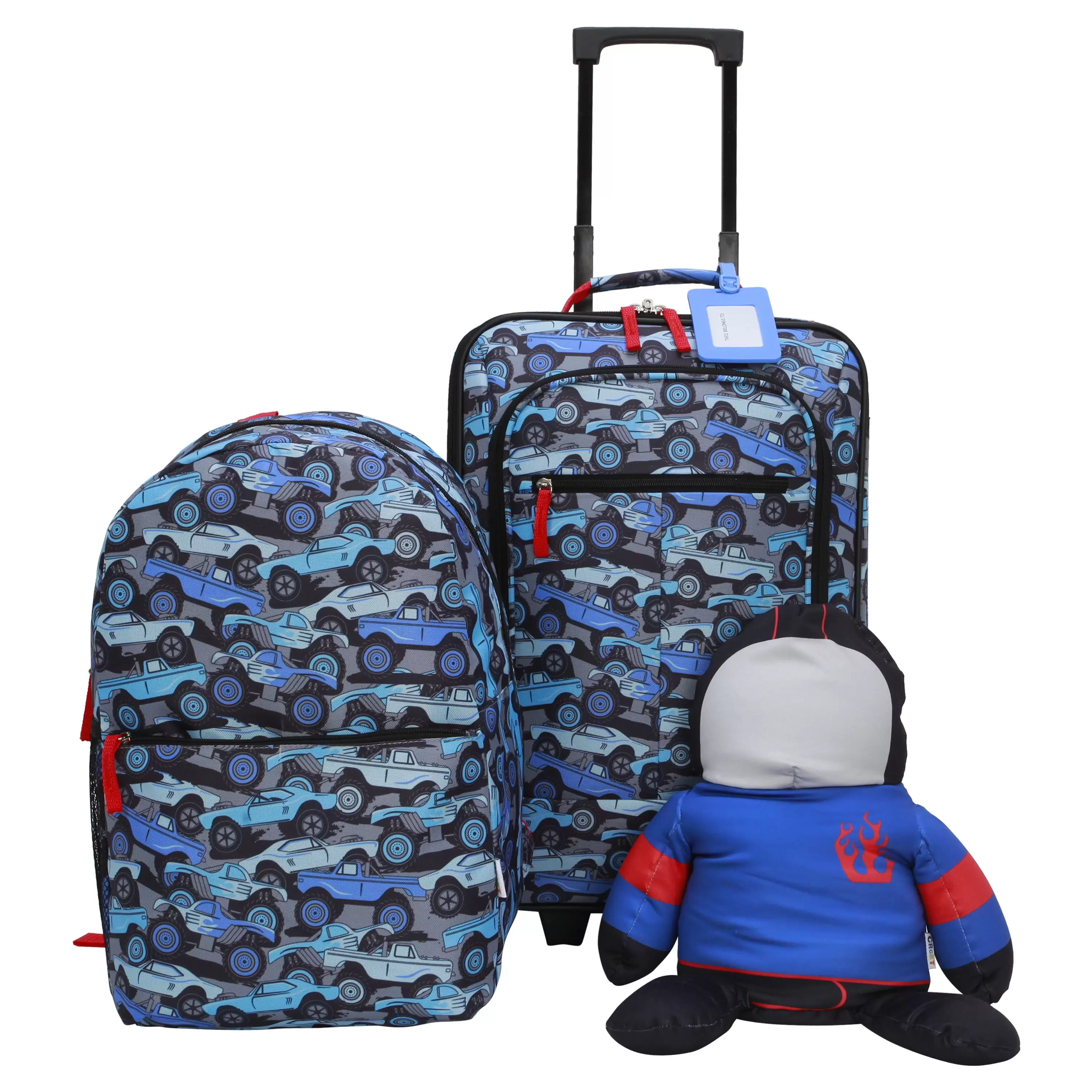 CRCKT 4 Piece Kids 18-inch Soft Side Luggage Set. Trucks (Walmart. Com Exclusive)