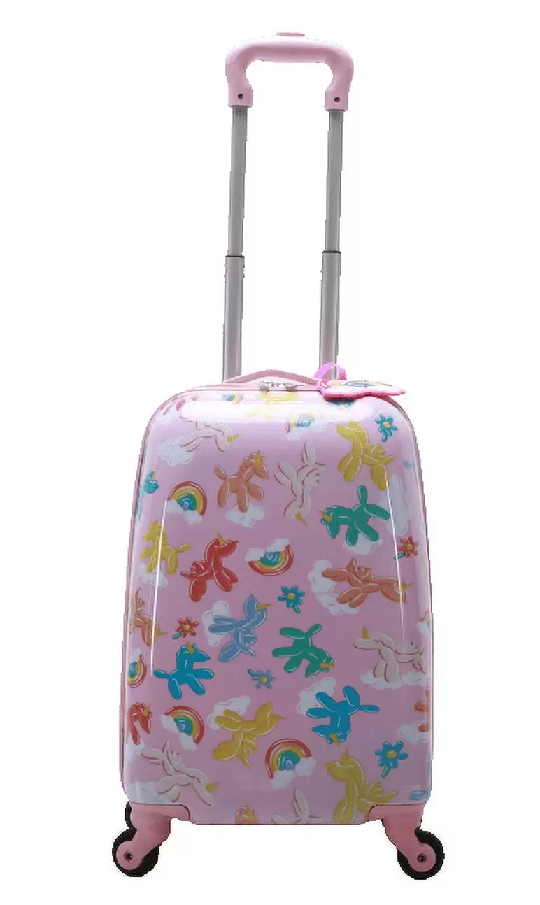 CRCKT Miss Popular hardside Luggage with luggage tag. Balloon animals