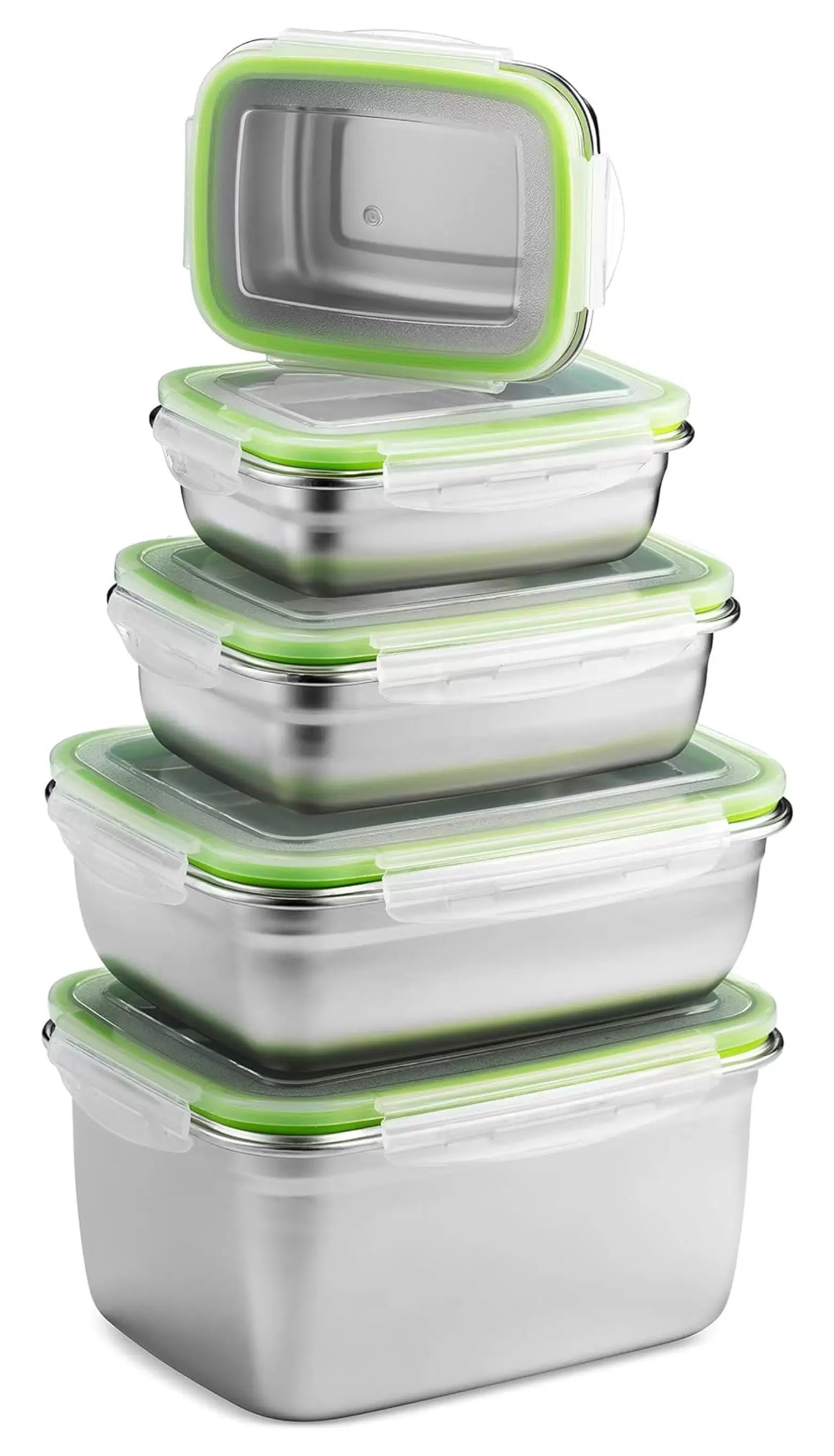 CRIXLHIX Stainless Steel Food Storage Containers | Leak Proof & Airtight Lids | Set of 5 Containers BPA that are Dishwasher & Freezer Safe