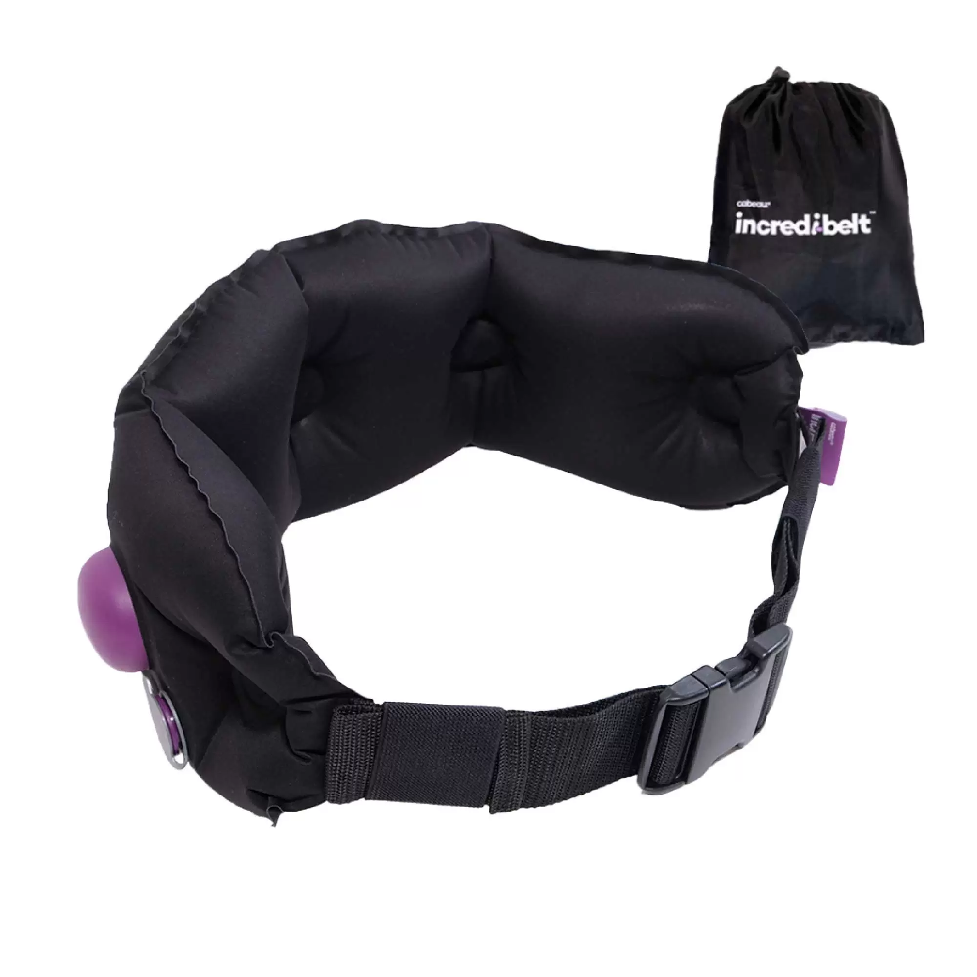 Cabeau Incredi-Belt Inflatable Lumbar Support Belt for Back Pain. One Size. Black