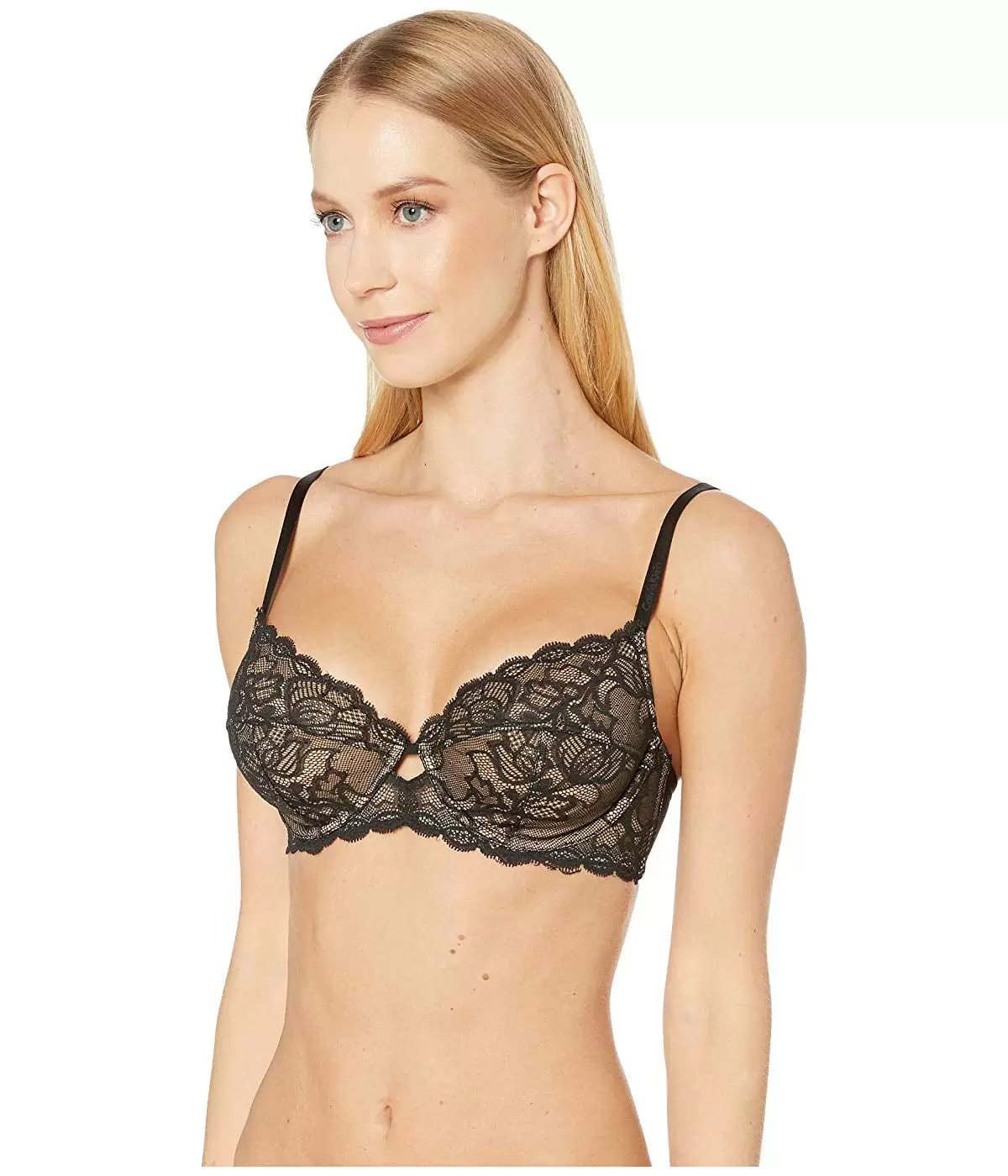 Calvin Klein Underwear Seductive Comfort w/ Lace Full Coverage Unlined Black