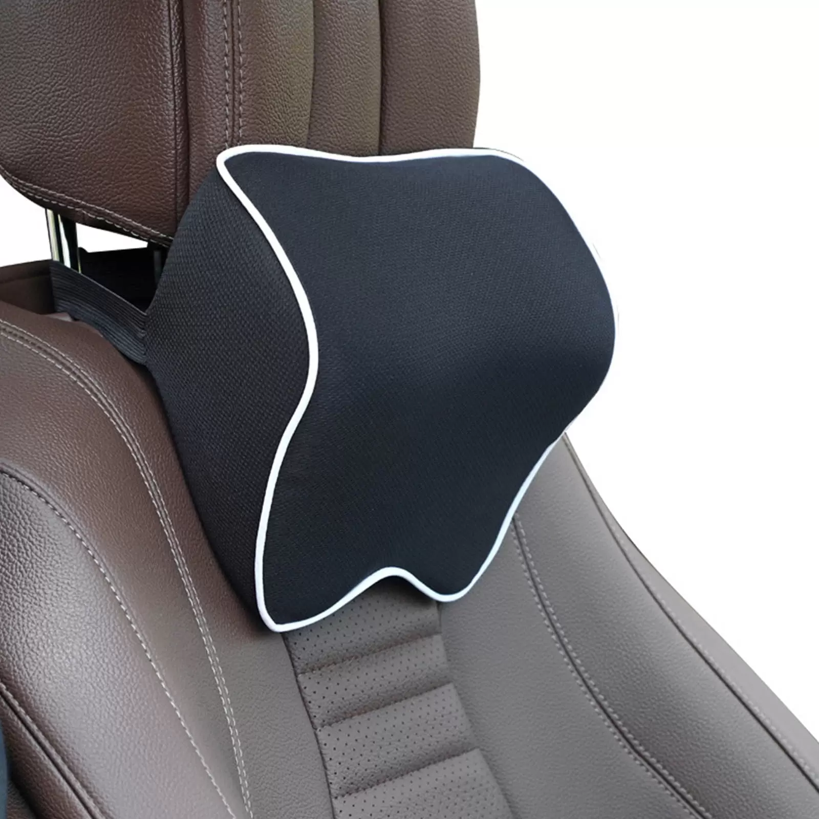 Car Neck Pillow. Softness Car Headrest Pillow For Driving With Adjustable Strap. 100% Memory Foam And Breathable Removable Cover