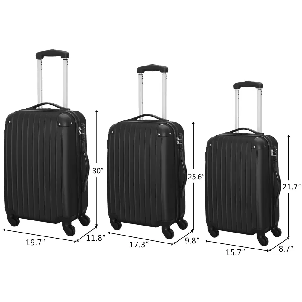 Carry on Traveling Storage Suitcase Sets of 3. SEGMART Spinner Carryon Suitcase with TSA Lock. Lightweight Hardshell Luggage Dual Spinner Wheels Set: 20in 24in 28in Suitcase for Traveling. Black. S132