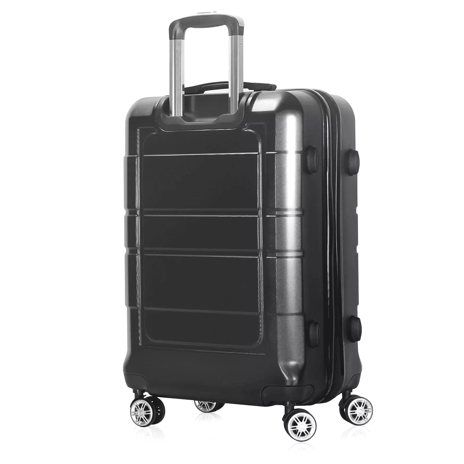 Carry-on 20 Hardside Luggage with Ergonomic Handles and Spinner Wheels. Black