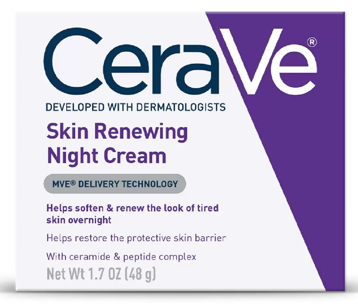 CeraVe Skin Renewing Night Cream | Niacinamide. Peptide Complex. and Hyaluronic Acid Moisturizer for Face | 1.7 Ounce