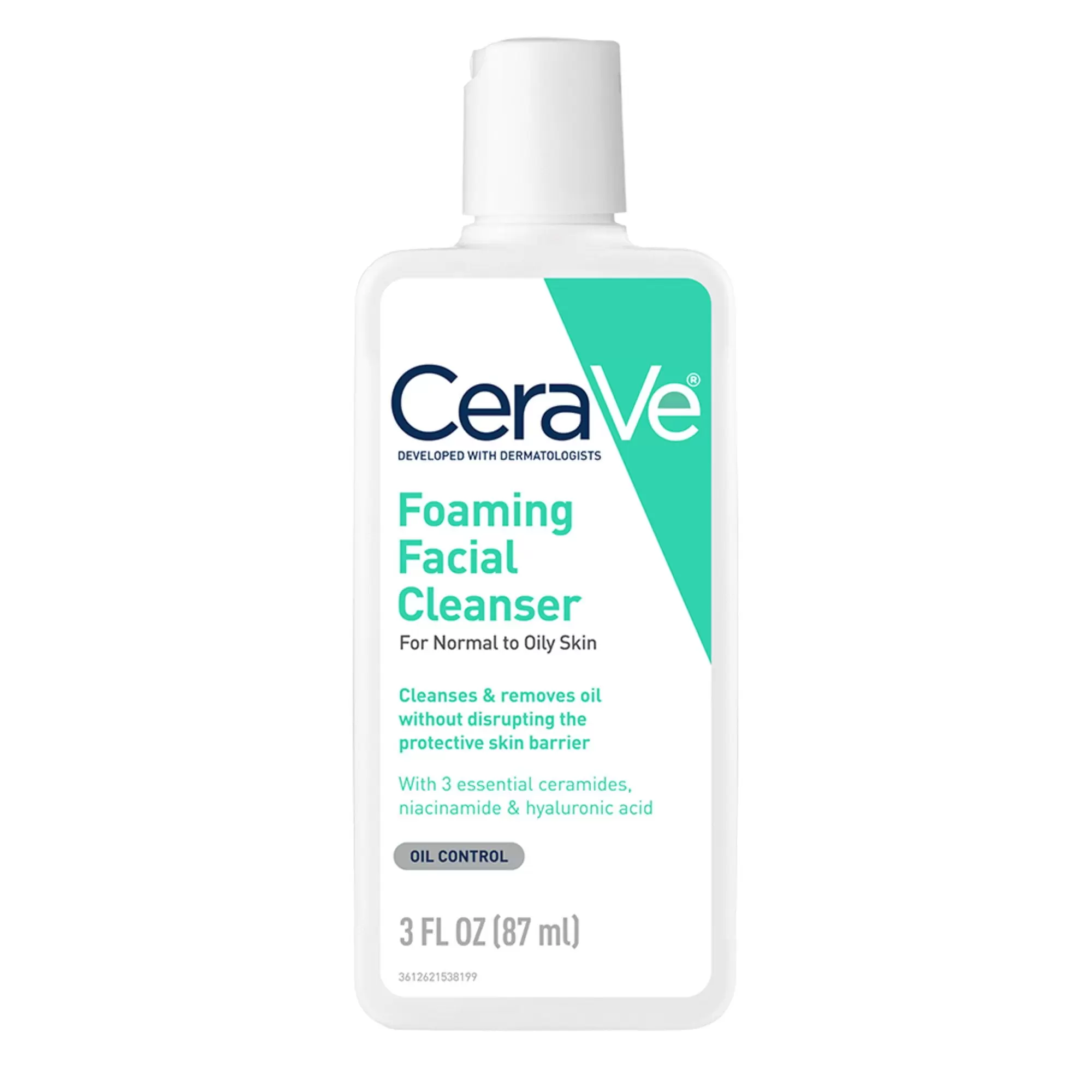 CeraVe Travel Size Foaming Face Cleanser for Normal to Oily Skin with Hyaluronic Acid