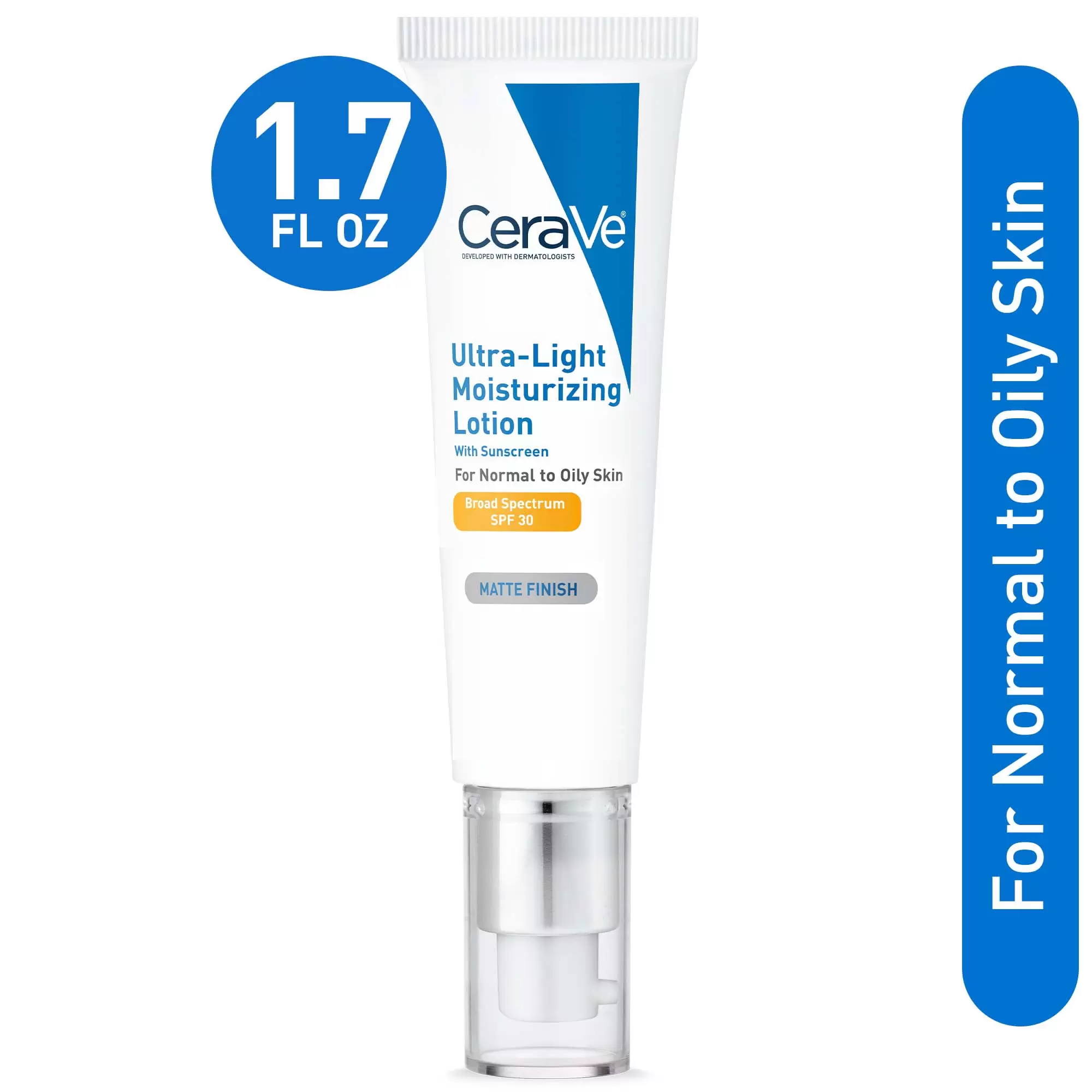 CeraVe Ultra-Light Moisturizing Face Lotion with SPF 30 for Normal to Oily Skin. 1.7 fl oz