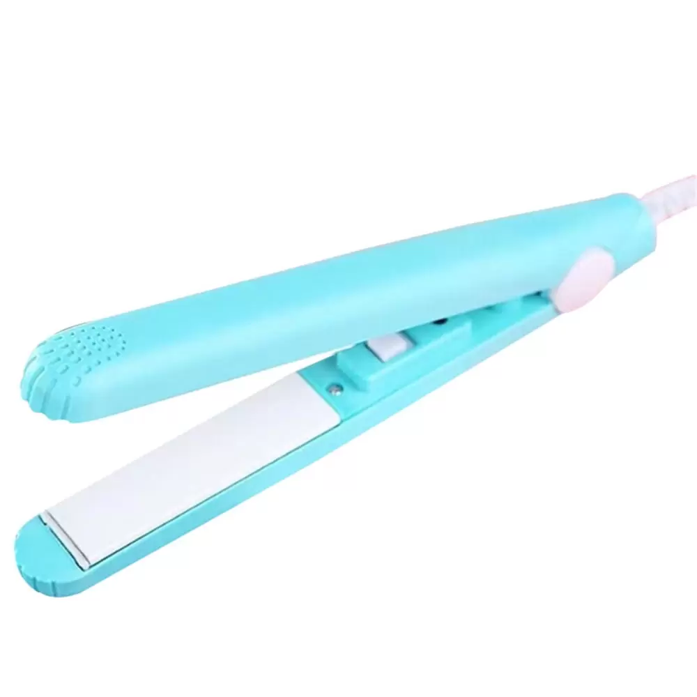 Ceramic Mini Hair Curler 2-in-1 Hair Straightener Quick Hair Styling Long-Last 2-in-1 Quick Hair Styling Long-Lasting effective safe Ceramic Mini Hair Curler Hair Straightener hair creating Blue US