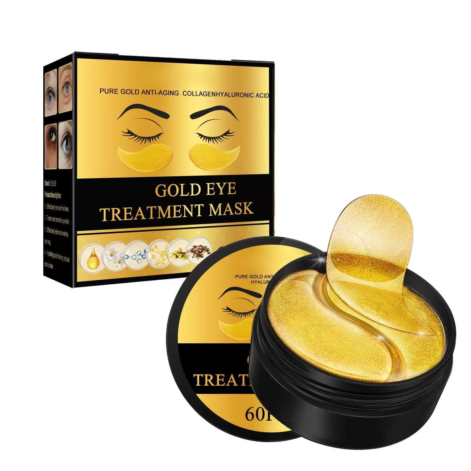 Cheek Stain Gel Gold Eye Eye Patch Moisturizing Firming Light Lines Eye Lines Dark Circles Fine Lines And 3ml Korean Makeup Products