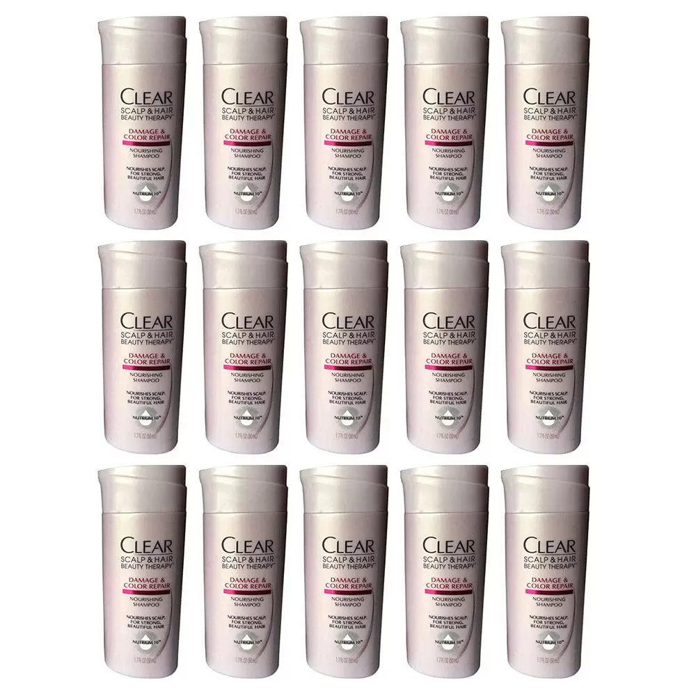 Clear Travel Size Shampoo TSA Approved Moisturizing Nourishing 1.7 oz (15-Pack)